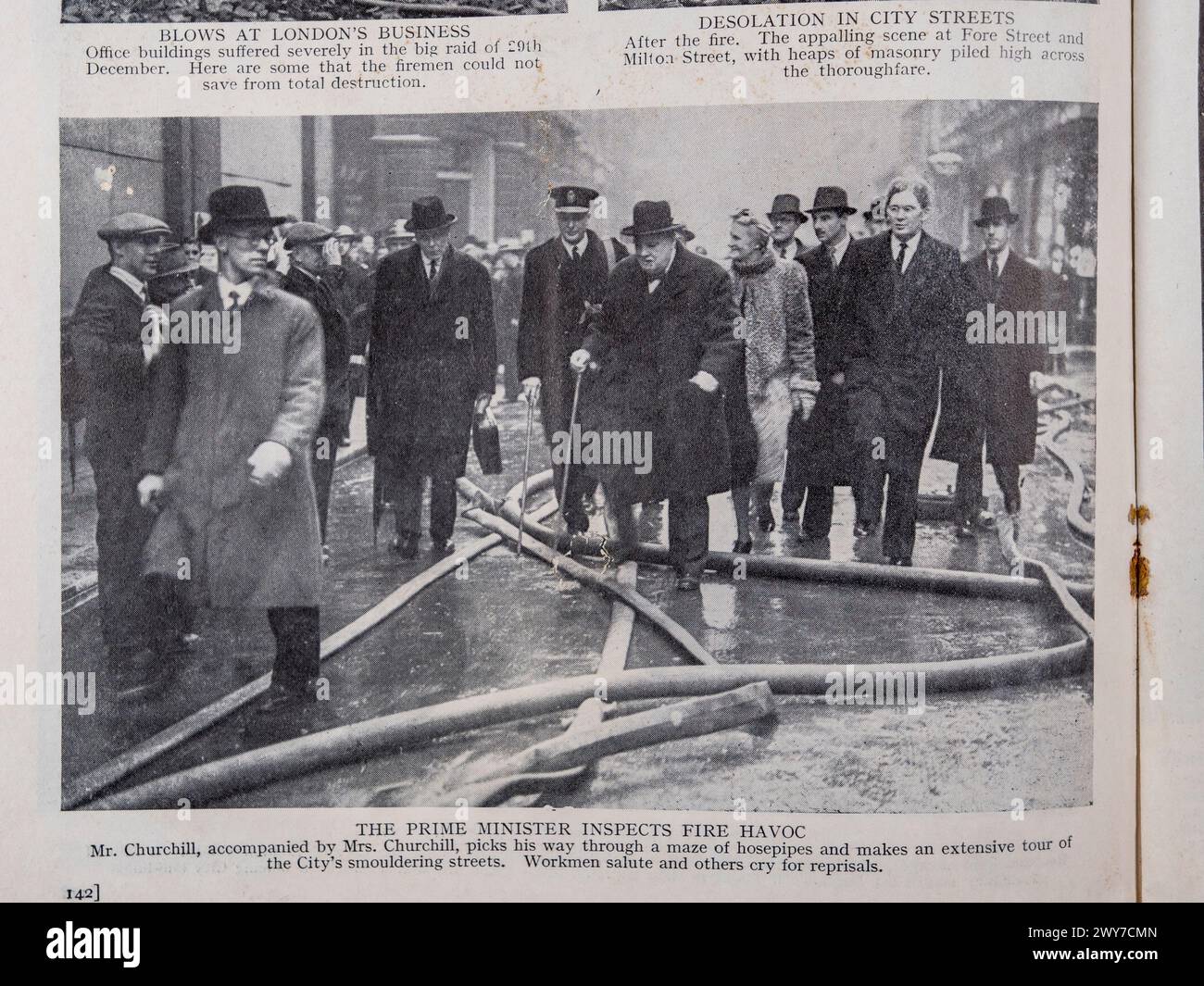 Photo of the Prime Minister, Winston Churchill in the Hutchinson's Pictorial History of the War (No 5, Series 9), December 1940. Stock Photo