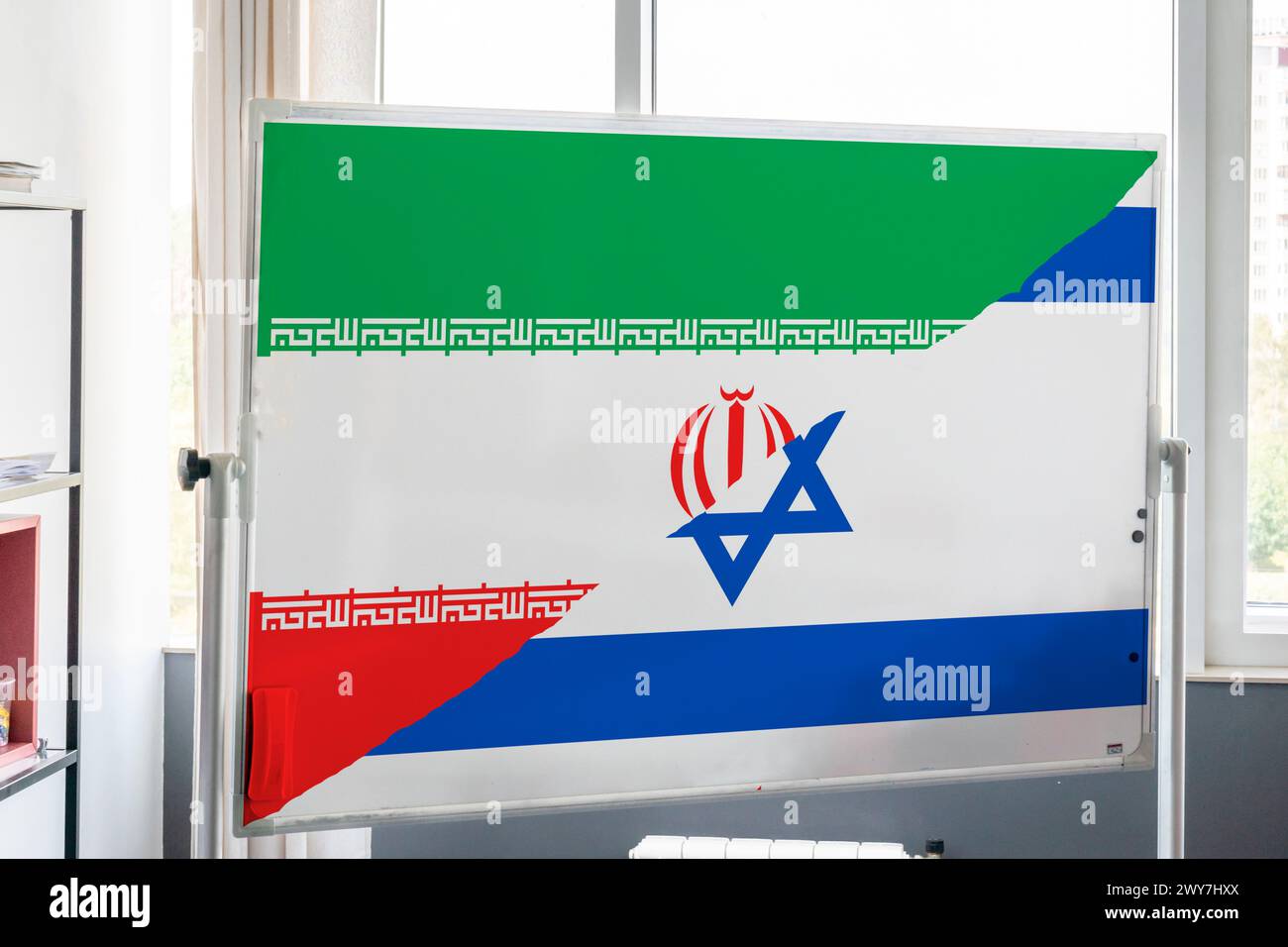 Iran and Israel flags Stock Photo Stock Photo