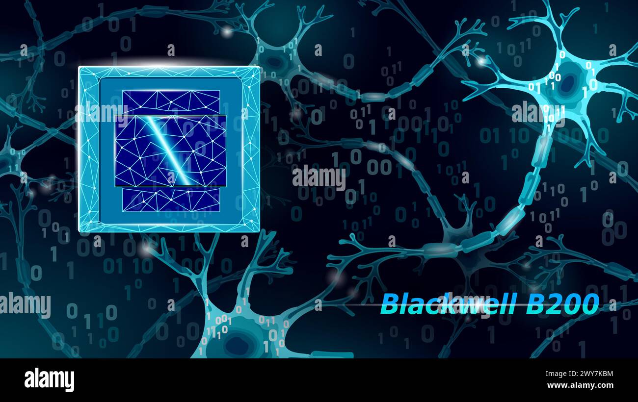 Blackwell New Innovation Technology AI Chip Editorial vector NVIDIA AI