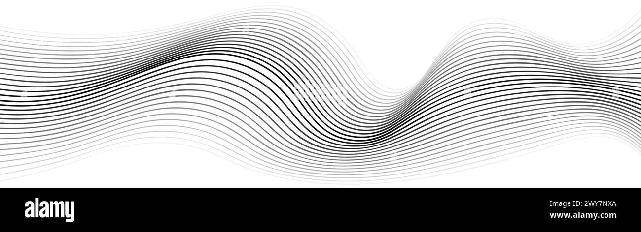 black and white wavy stripes background. Vector illustration Stock ...