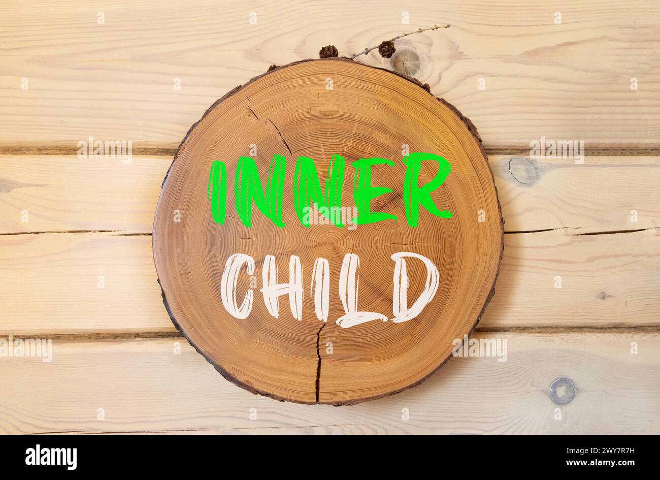 Inner child symbol. Concept words Inner child on beautiful wooden ...