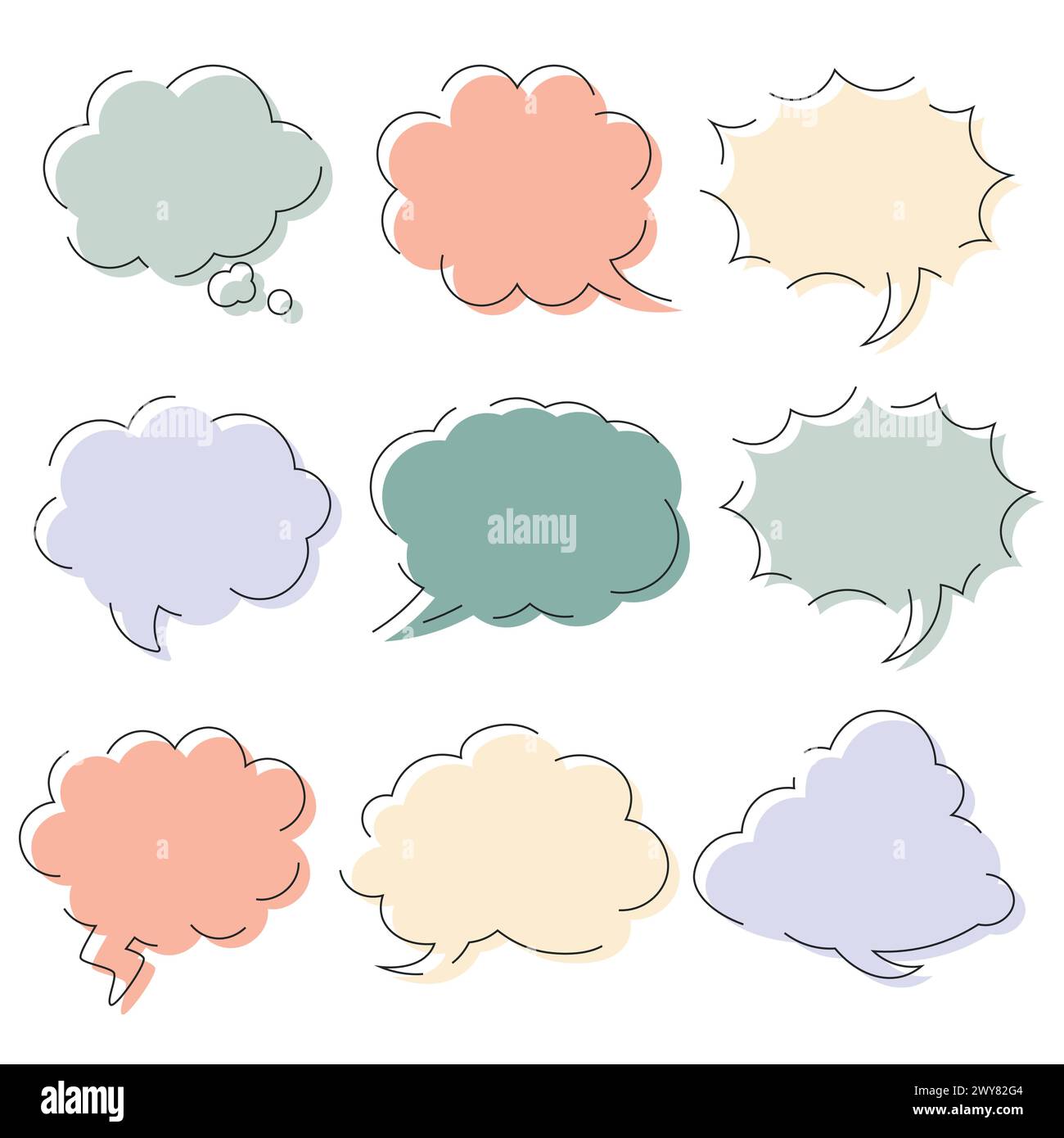 Blank Empty Speech Bubbles Vector Illustration Stock Vector Image & Art ...