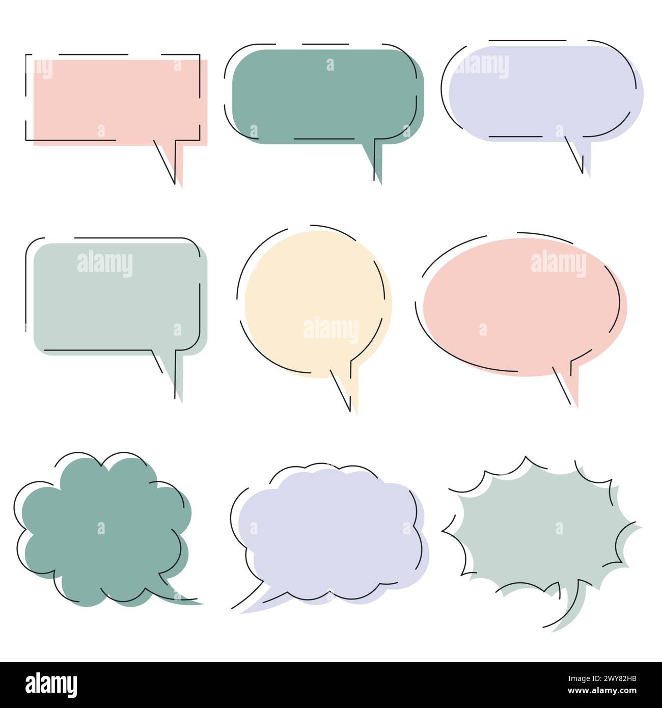 Blank Empty Speech Bubbles Vector Illustration Stock Vector