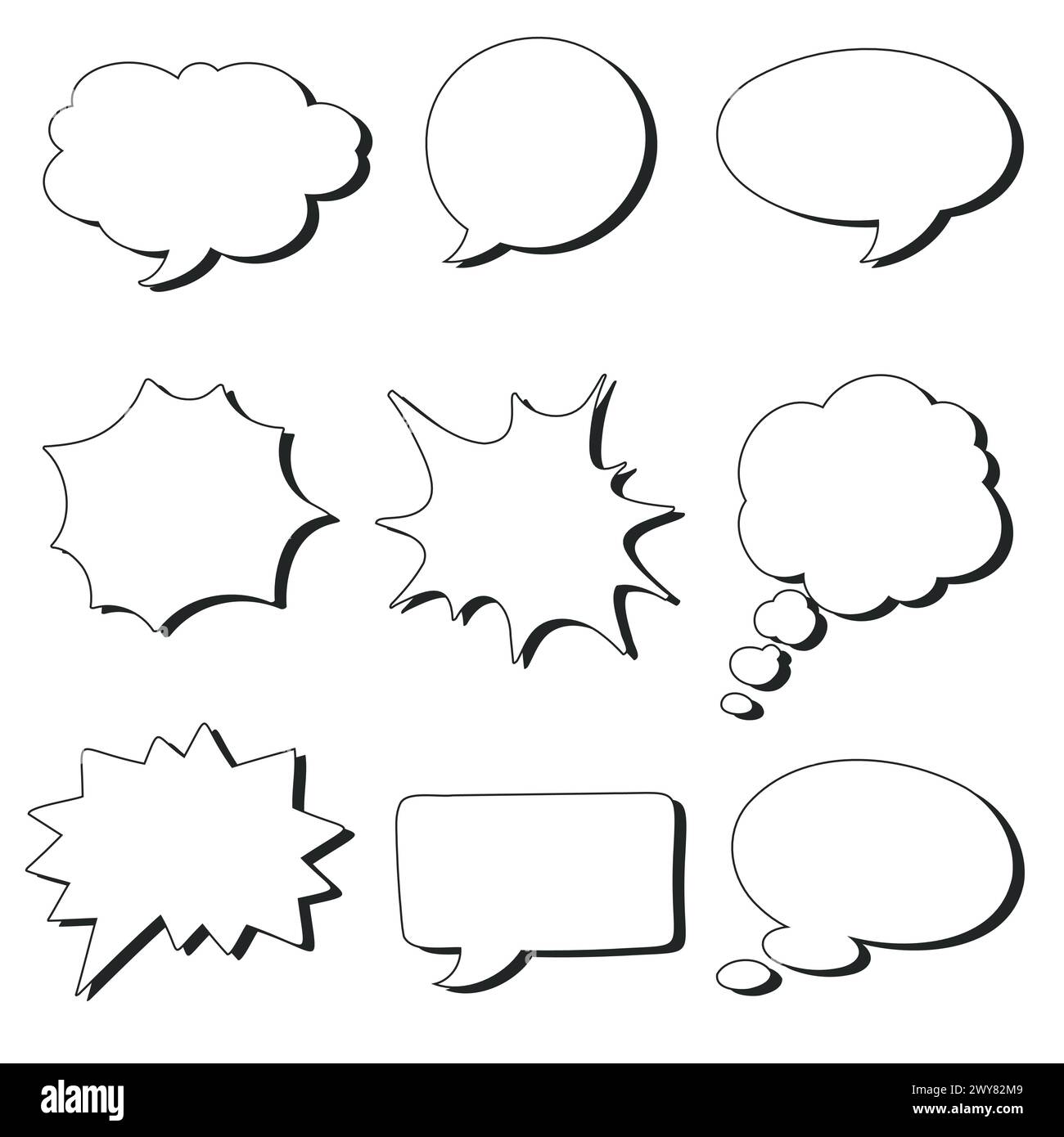 Blank Empty Speech Bubbles Vector Illustration Stock Vector Image & Art ...