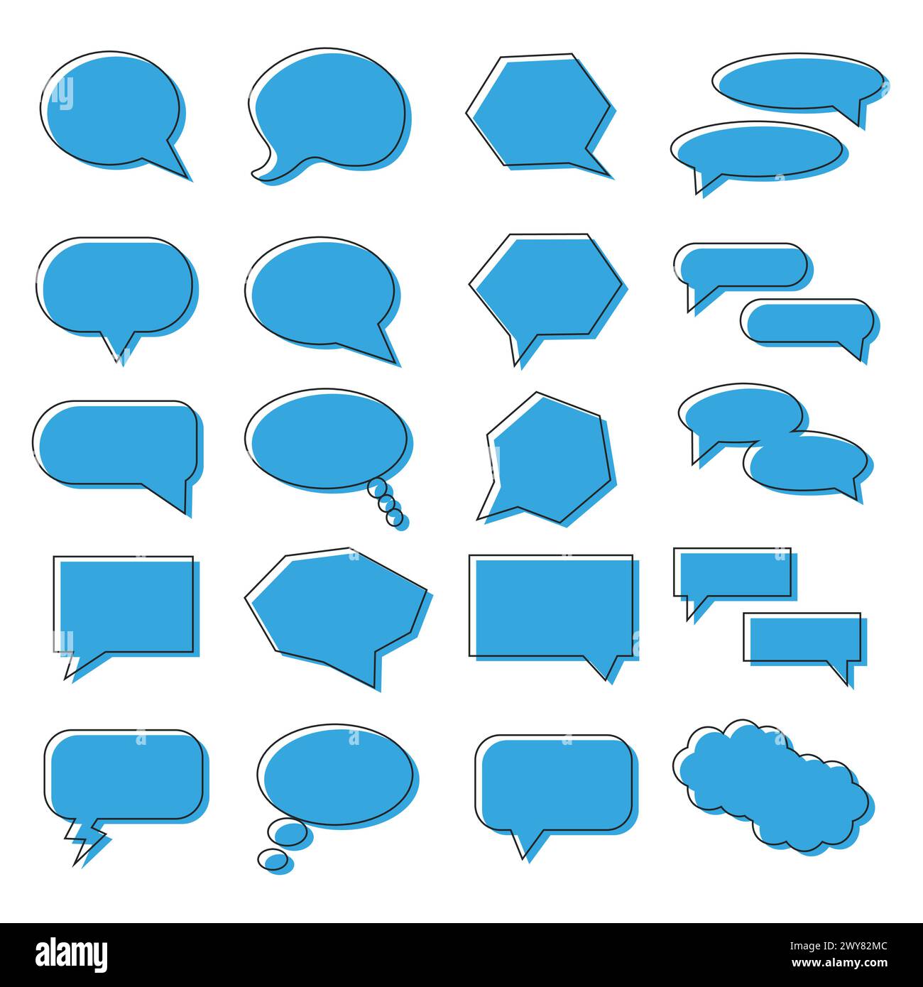 Blank Empty Speech Bubbles Vector Illustration Stock Vector