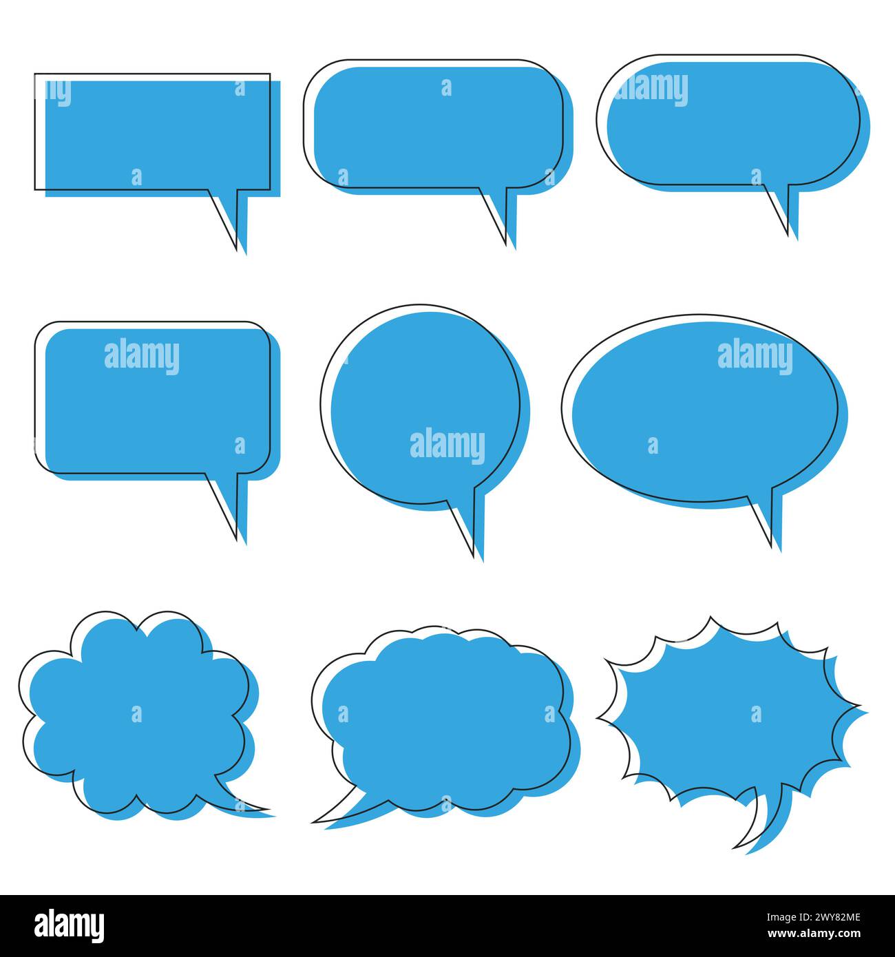 Blank Empty Speech Bubbles Vector Illustration Stock Vector