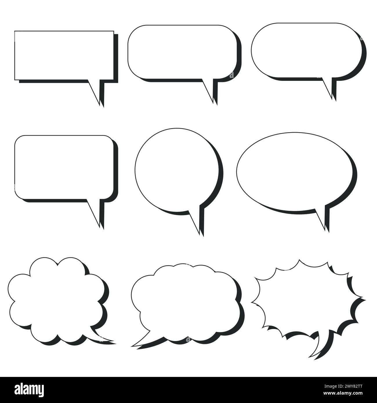 Blank Empty Speech Bubbles Vector Illustration Stock Vector Image & Art ...