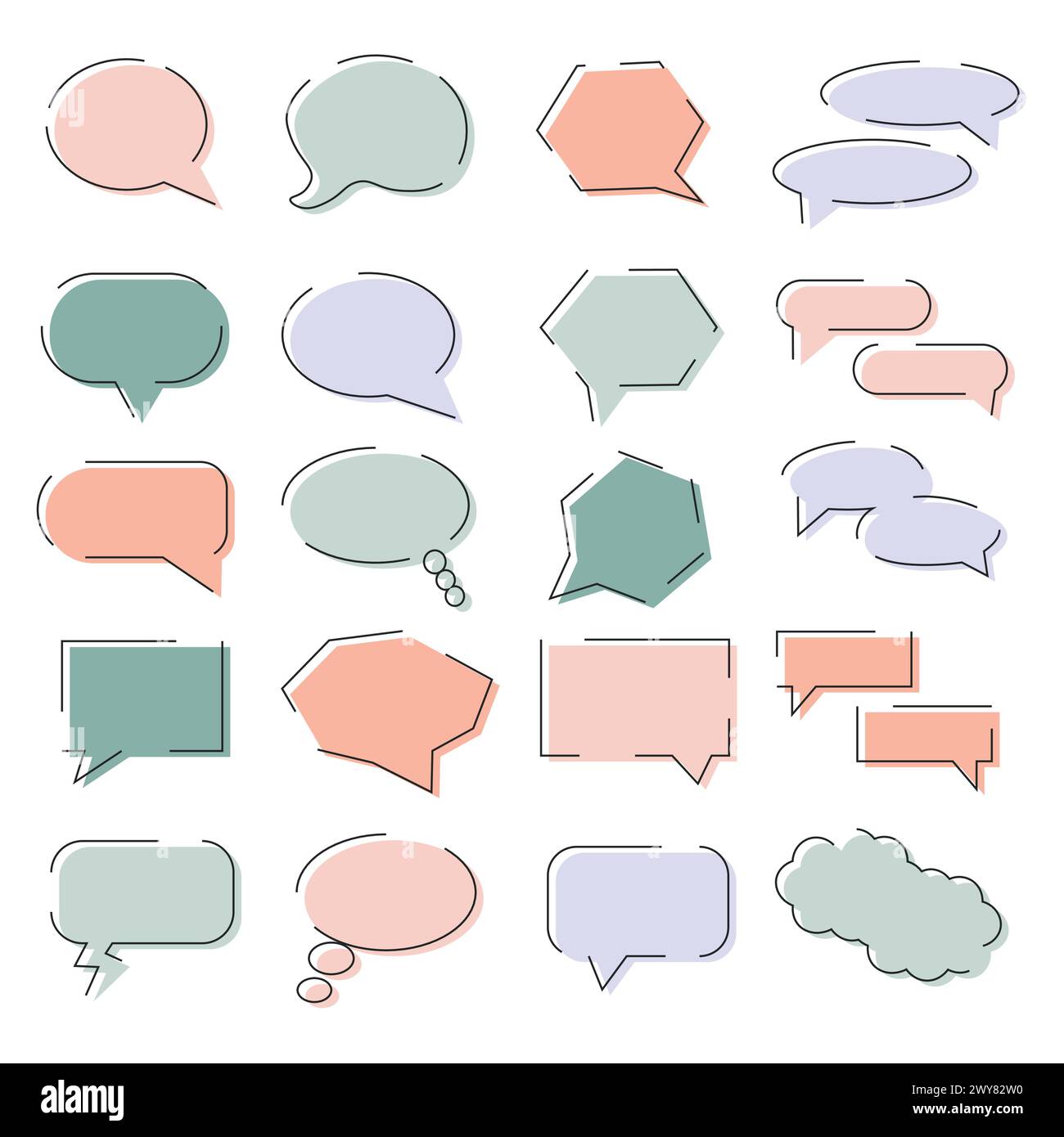 Blank Empty Speech Bubbles Vector Illustration Stock Vector