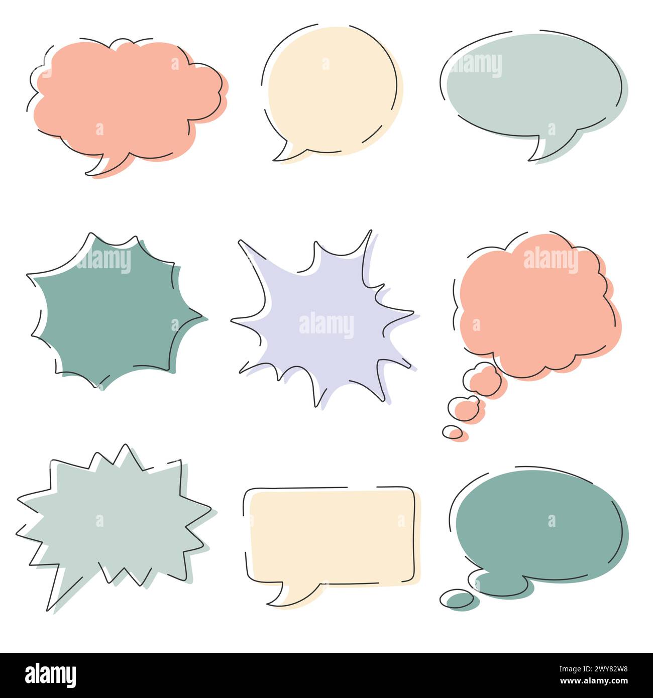 Blank Empty Speech Bubbles Vector Illustration Stock Vector