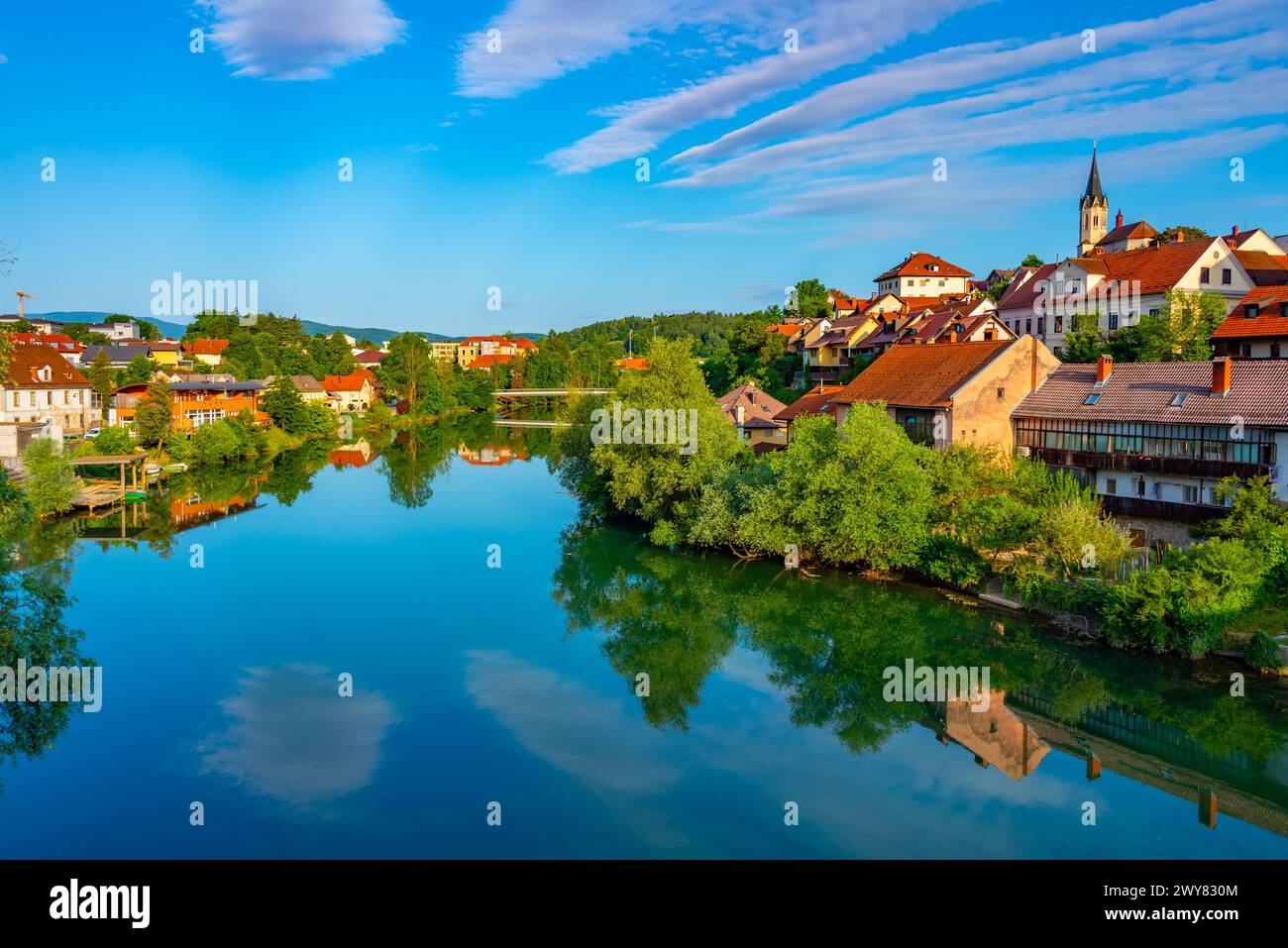 Panorama view of Novo Mesto in Slovenia Stock Photo Alamy