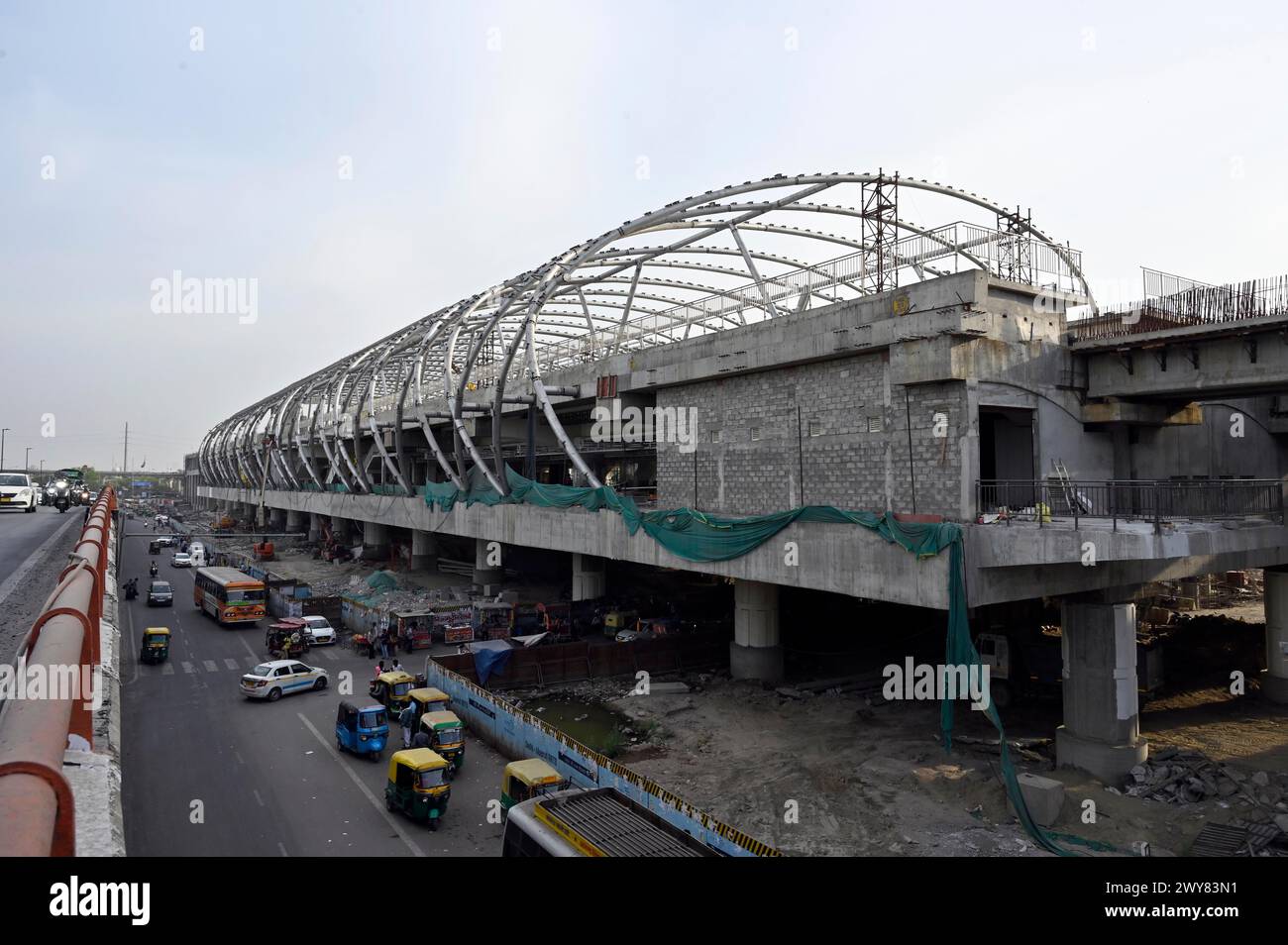 NEW DELHI, INDIA APRIL 4 A view of under construction DelhiMeerut