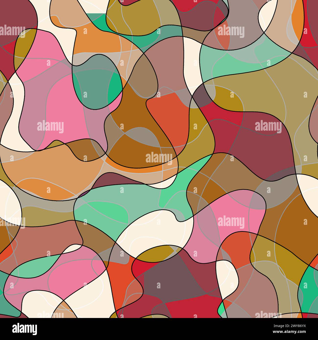Abstract modern flat geometric liquid shape forms seamless pattern ...