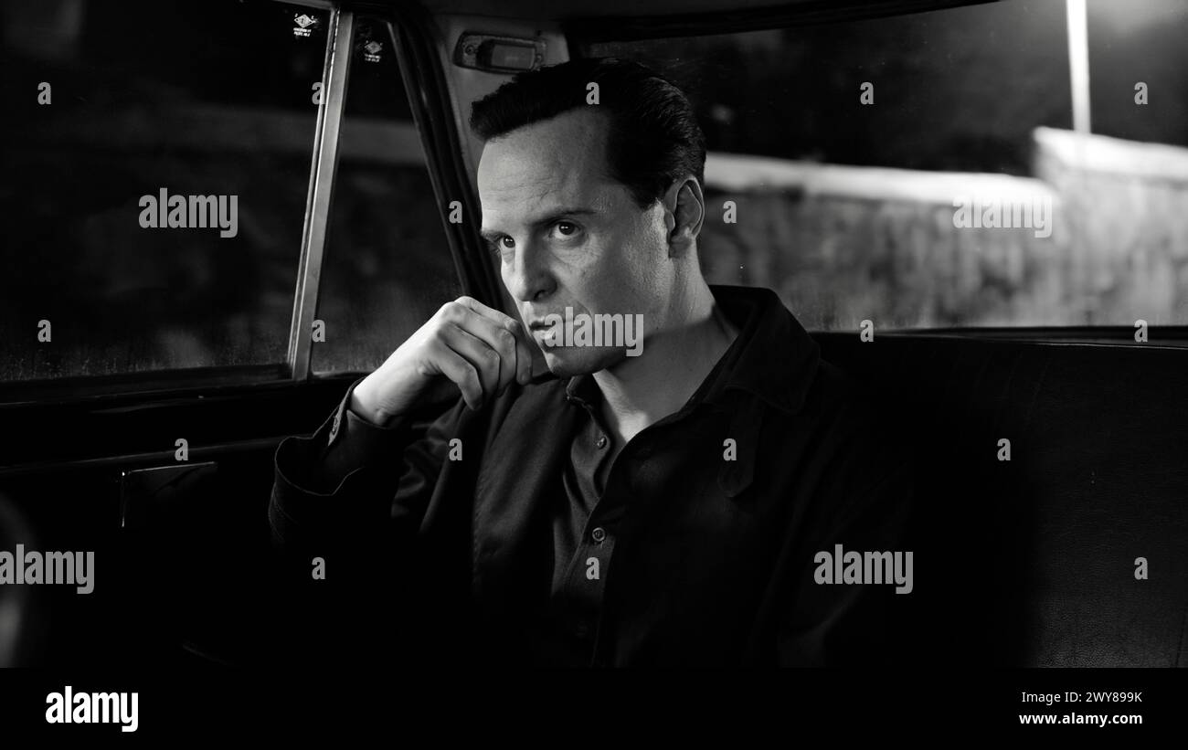 Ripley (2024) TV mini series based on adapted from Patricia Highsmith's Ripley novels starring Andrew Scott as grifter Tom Ripley living in New York during the 1960s is hired by a wealthy man to begin a complex life of deceit, fraud, and murder. Publicity still.***EDITORIAL USE ONLY*** Credit: BFA / Netflix Stock Photo