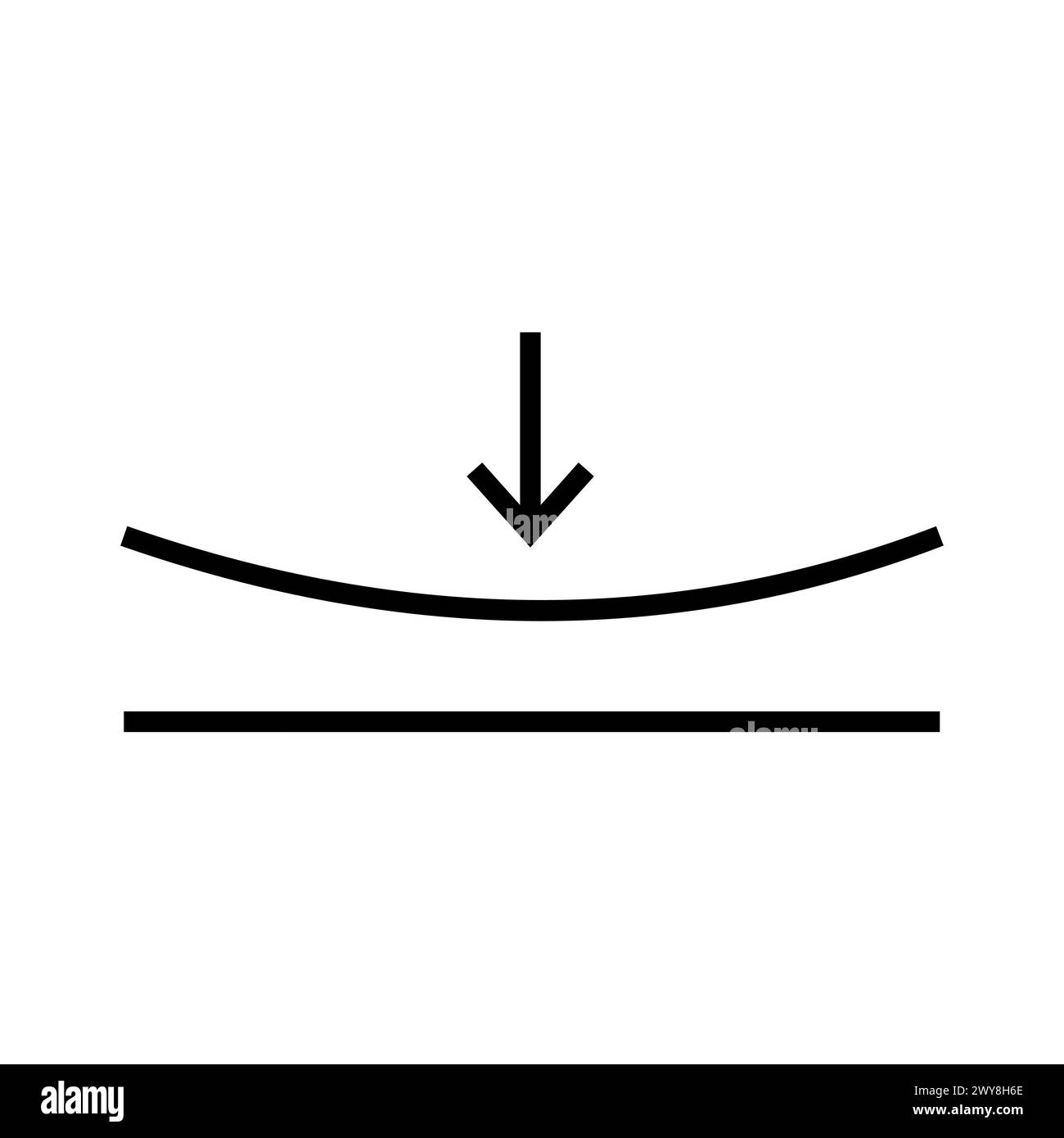 Material compression resistance icon. Pressure endurance symbol