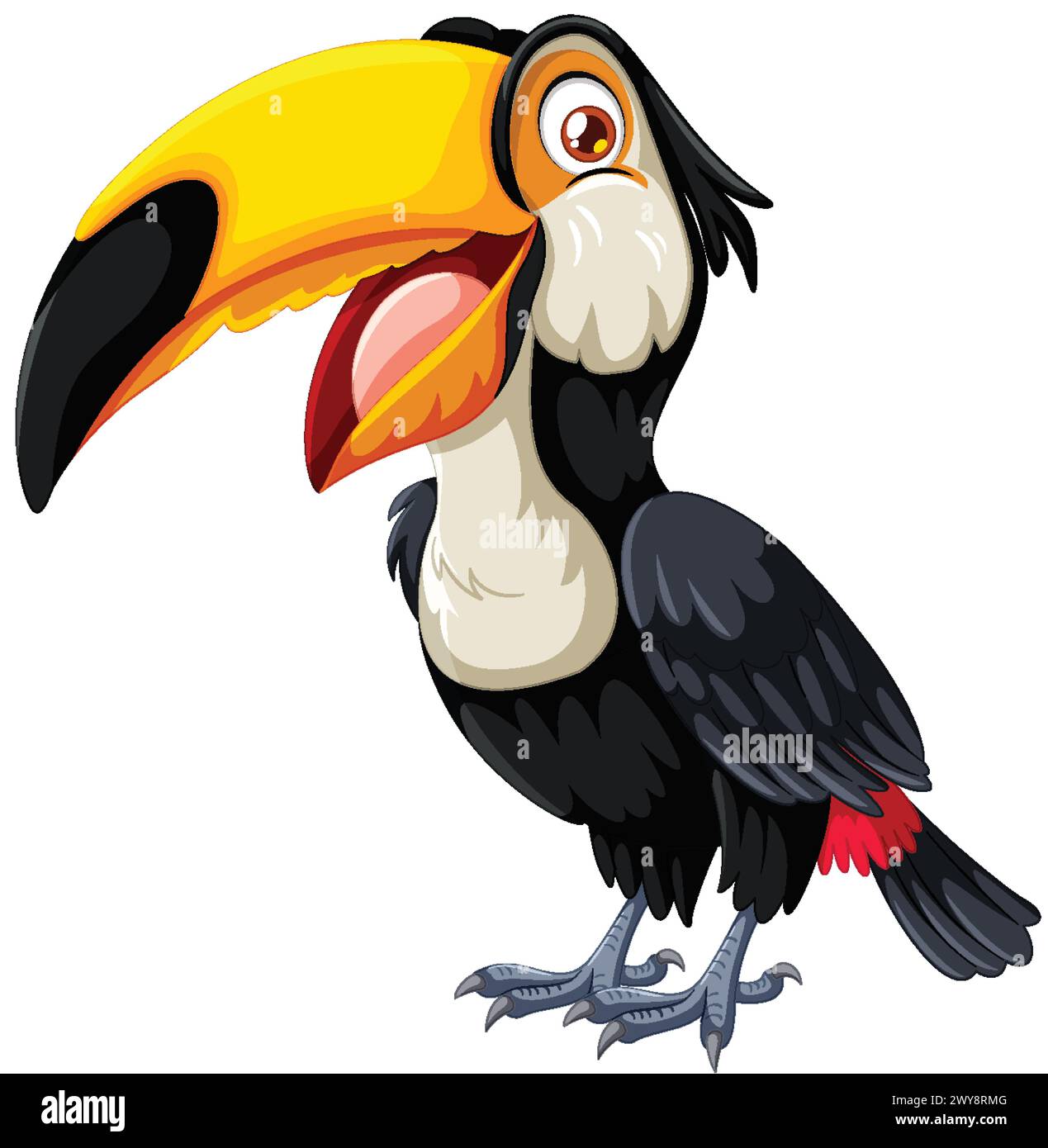 Vibrant vector illustration of a cartoon toucan Stock Vector