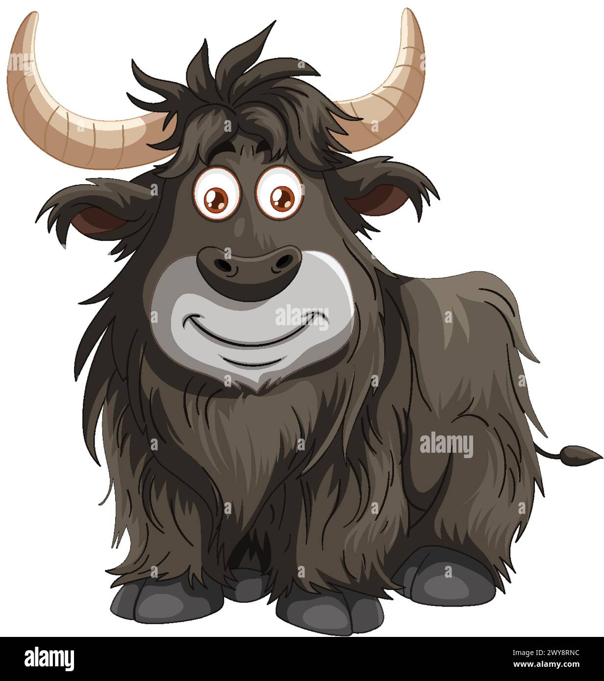 A friendly yak character with a big smile Stock Vector