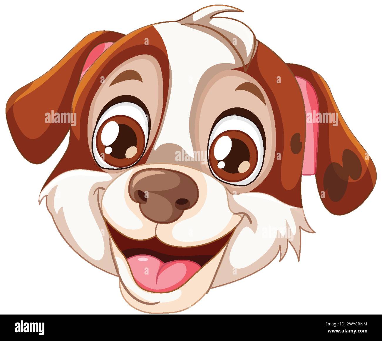 Cartoon of a cheerful, smiling puppy face Stock Vector Image & Art - Alamy