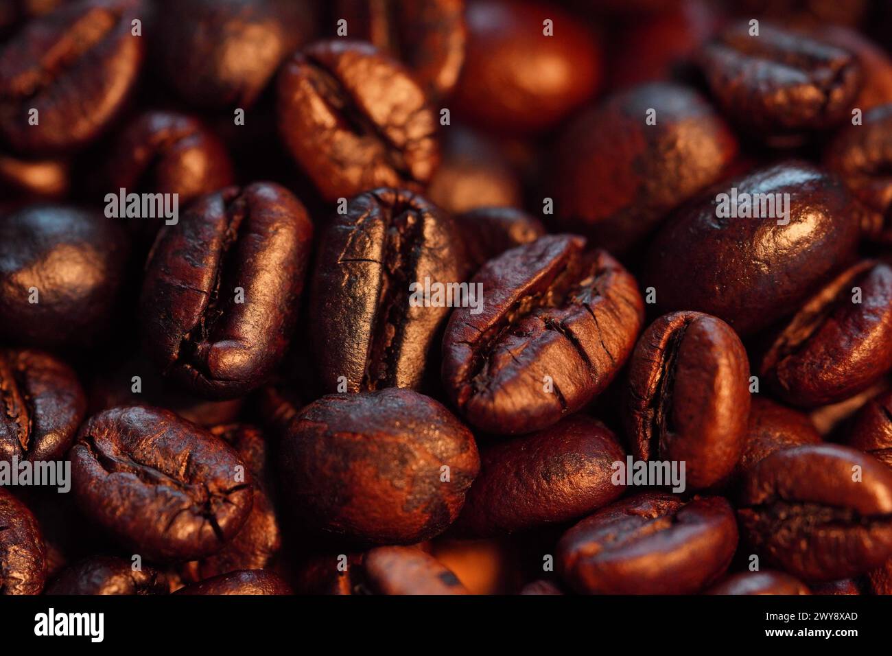 Roasted coffee beans (needle roast), Cafe and coffee shop concept Stock Photo