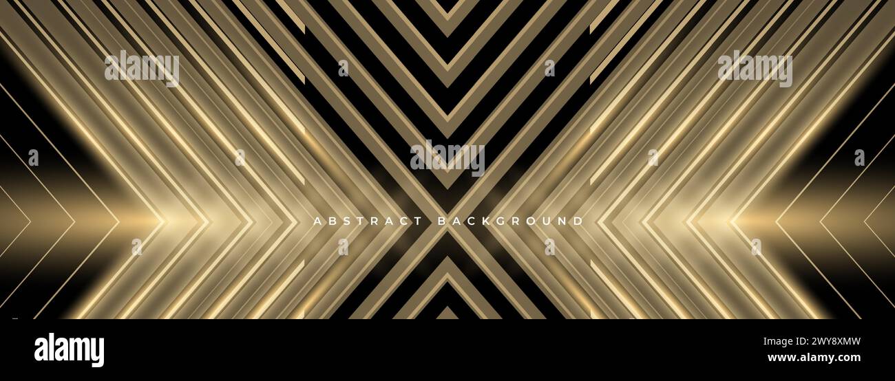 Abstract luxury black and gold vector background with golden arrows ...