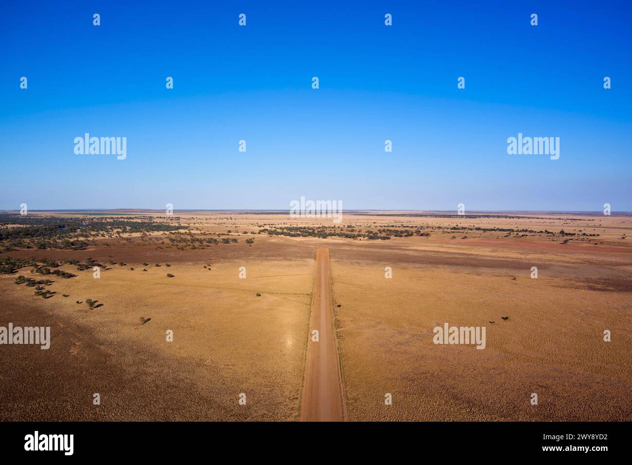 Aerial of the flood plains along the banks of Talyawalka Creek Darling River near Louth New South Wales Australia Stock Photo