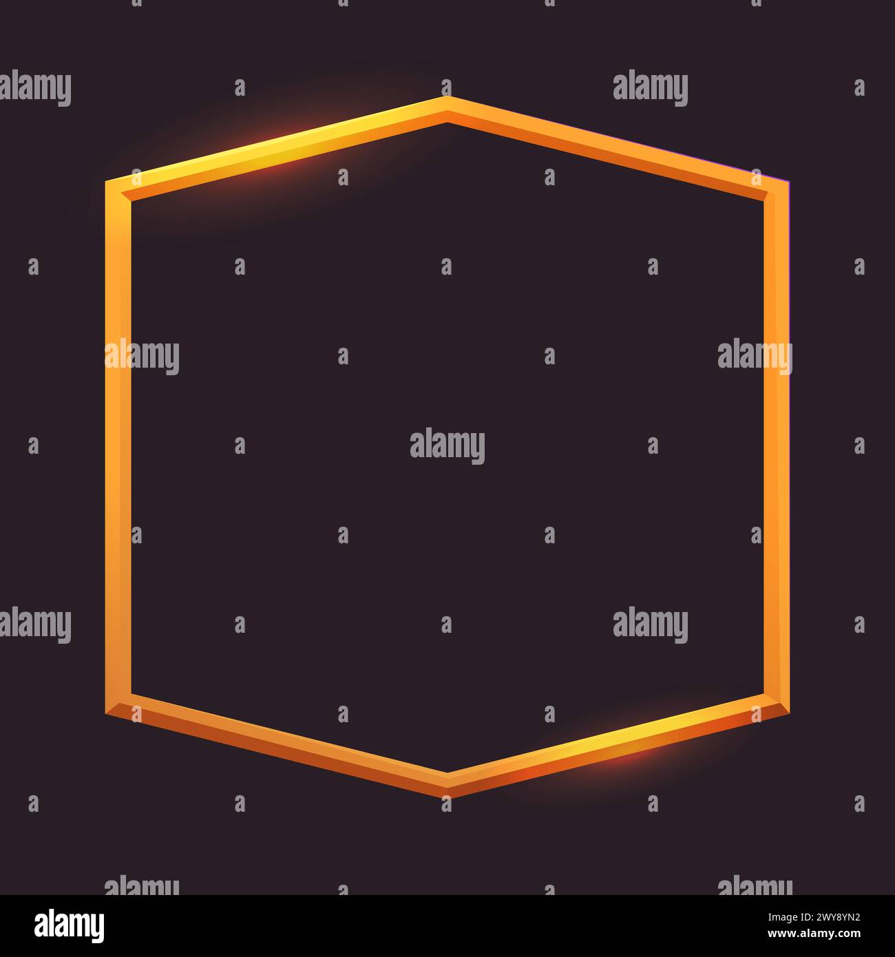 Golden frame game medieval menu, user interface shiny border. Empty