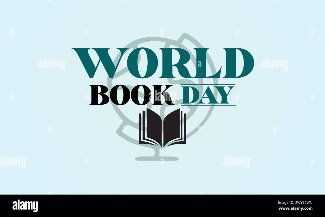 world book day unique text illustration design Stock Vector