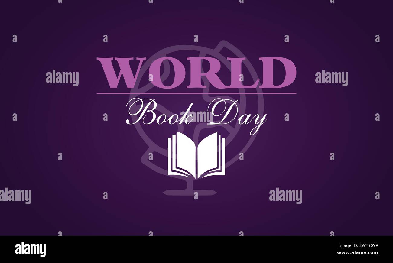 world book day unique text illustration design Stock Vector