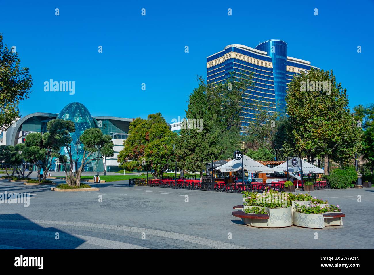 Baku, Azerbaijan, September 16, 2023: Summer day at Park Bulvar Mall in Baku, Azerbaijan Stock Photo