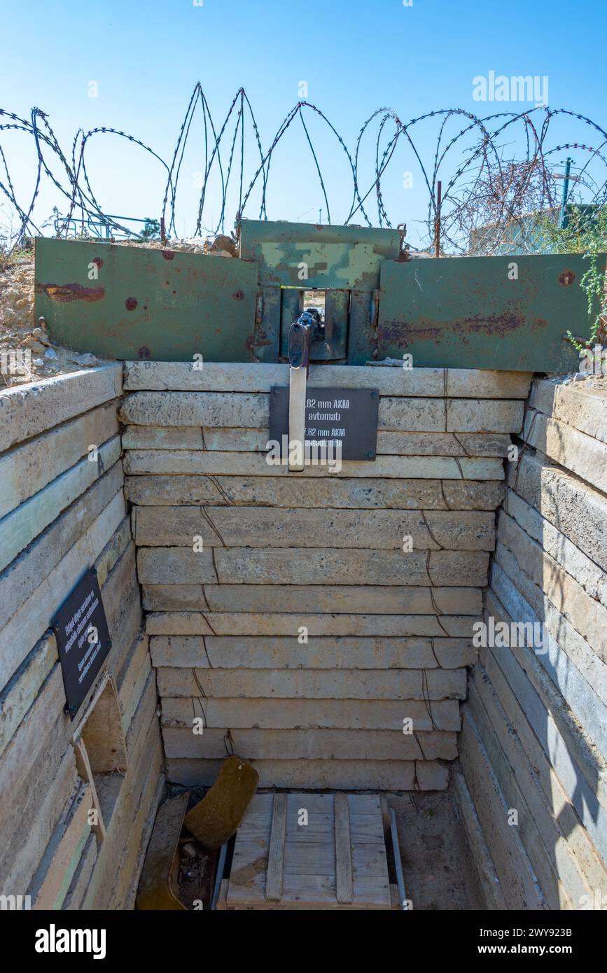 Baku, Azerbaijan, September 16, 2023: Reconstruction of a trench at the Military Trophy Park also referred to as War Trophies Park in Baku, Azerbaijan Stock Photo