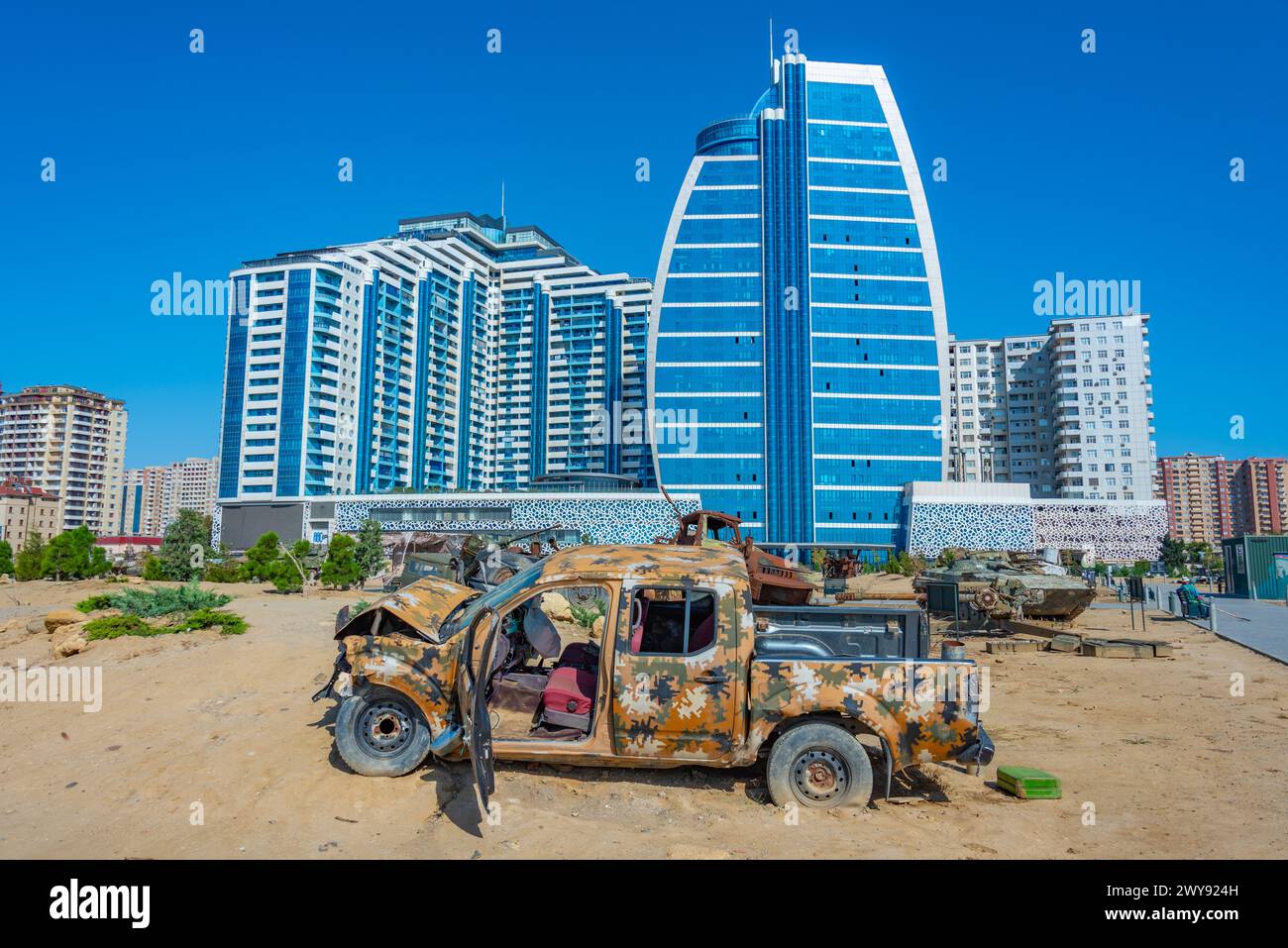 Baku, Azerbaijan, September 16, 2023: The Military Trophy Park also referred to as War Trophies Park in Baku, Azerbaijan Stock Photo
