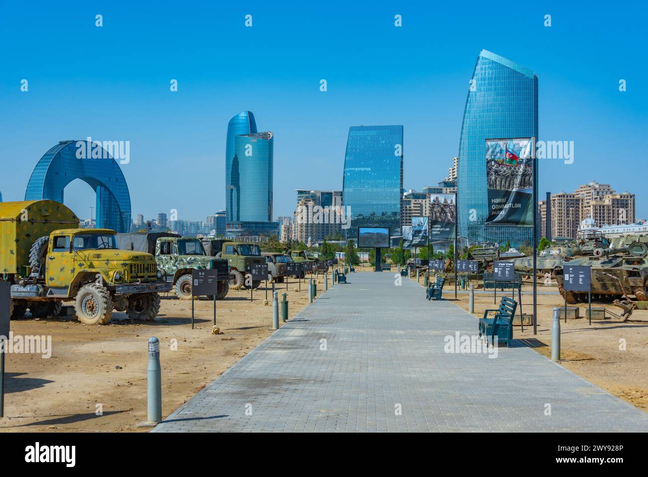 Baku, Azerbaijan, September 16, 2023: The Military Trophy Park also referred to as War Trophies Park in Baku, Azerbaijan Stock Photo