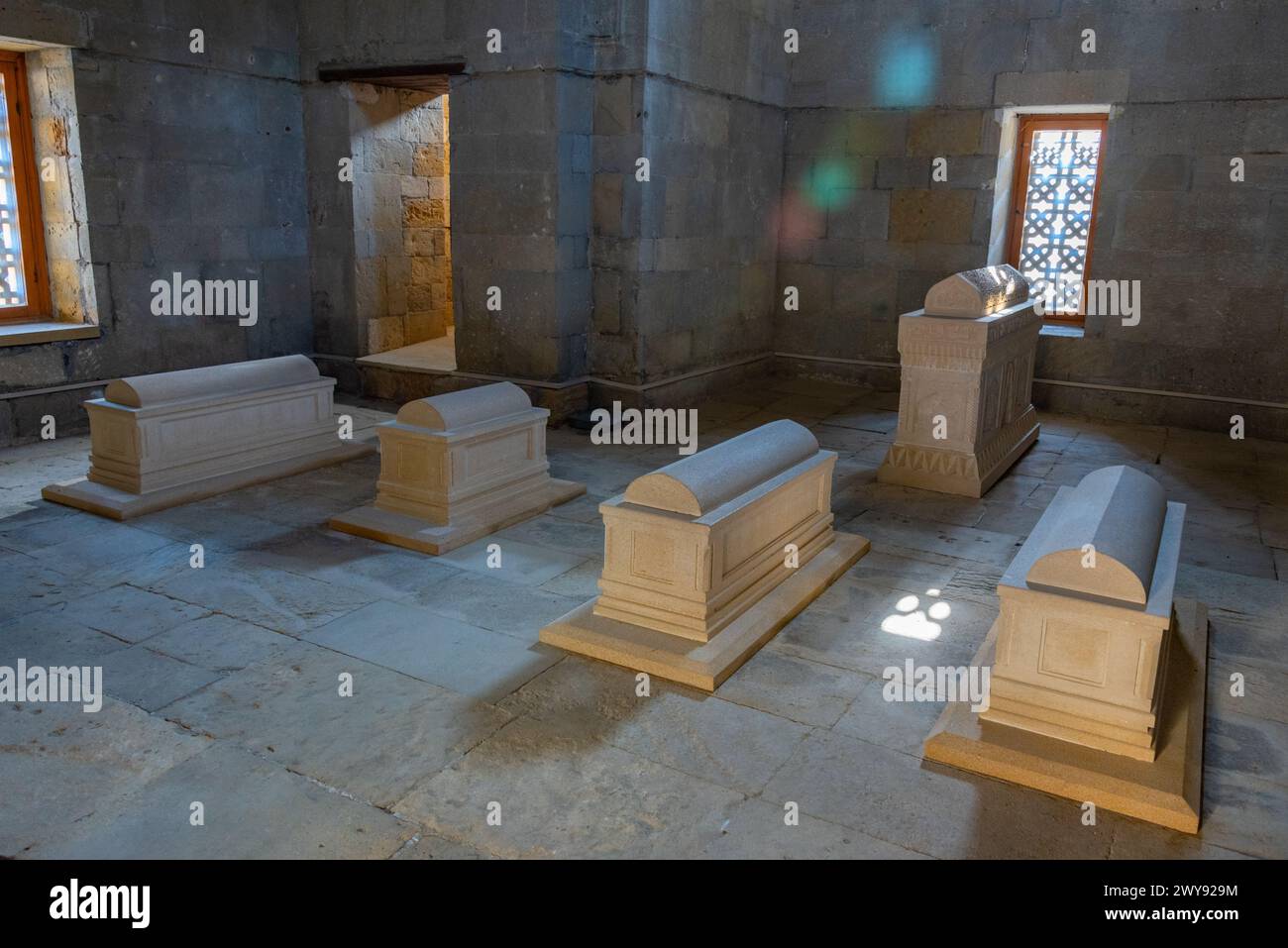 Baku, Azerbaijan, September 16, 2023: Tombs at the Palace of the Shirvanshahs in Baku, Azerbaijan Stock Photo