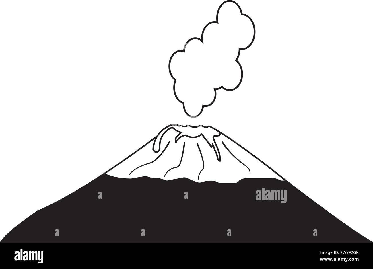 Erupting volcano icon vector illustration symbol design Stock Vector