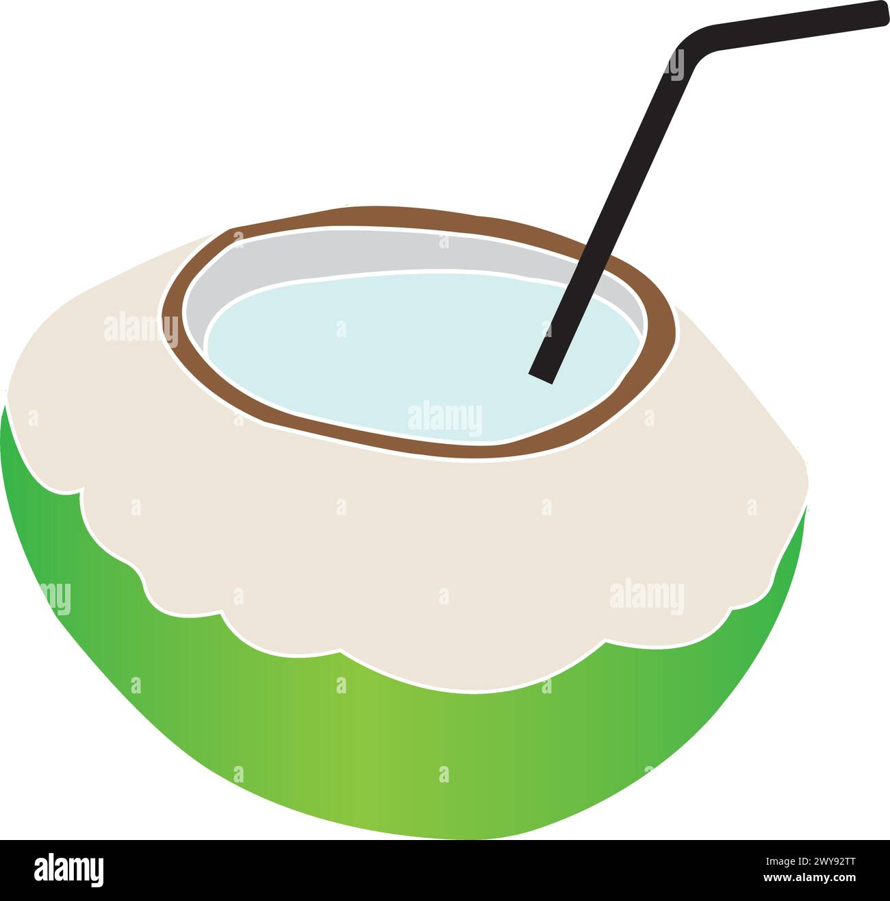 Coconut juice water traditional Stock Vector Images - Alamy