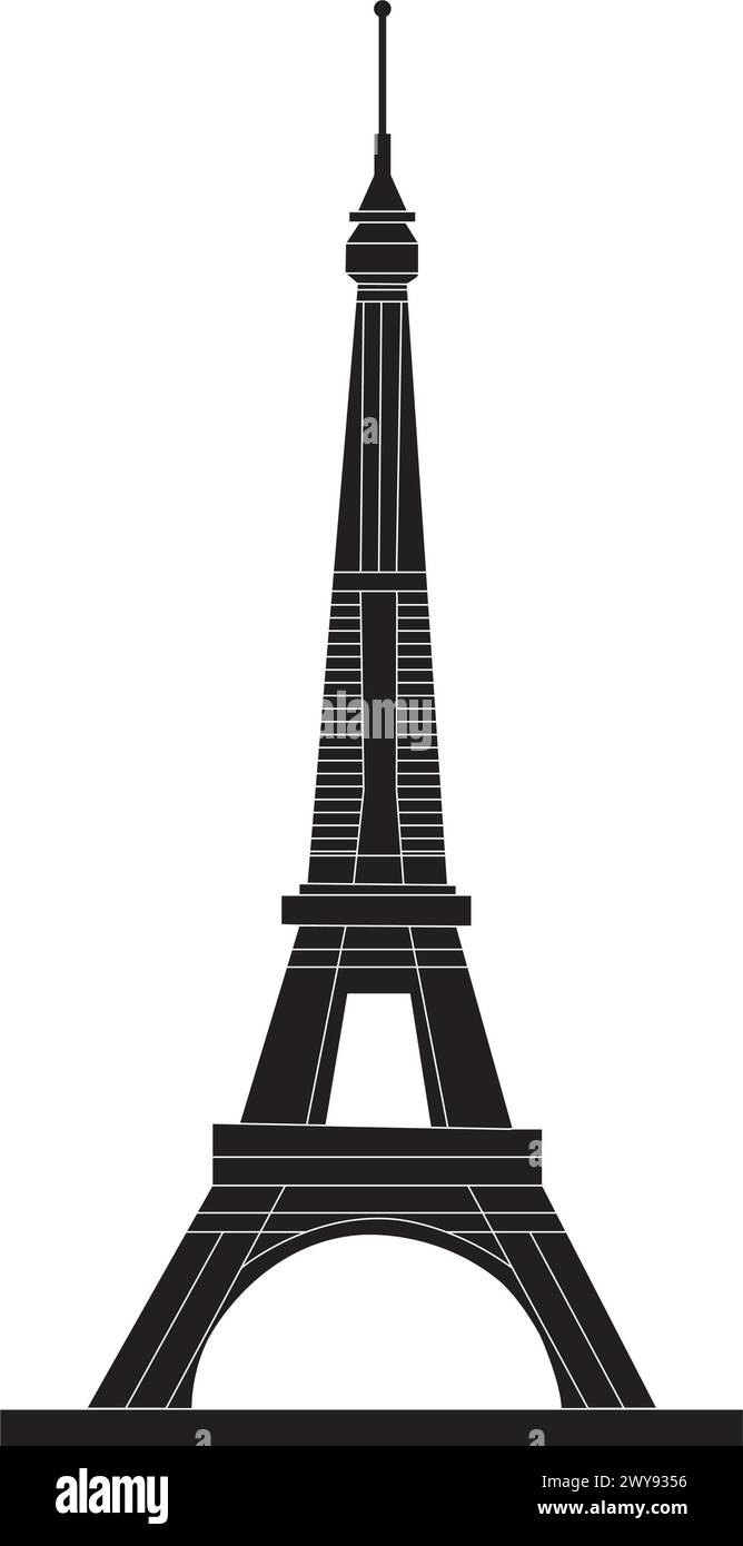 Eiffel tower in Paris. Isolated on white background,vector design. Stock Vector