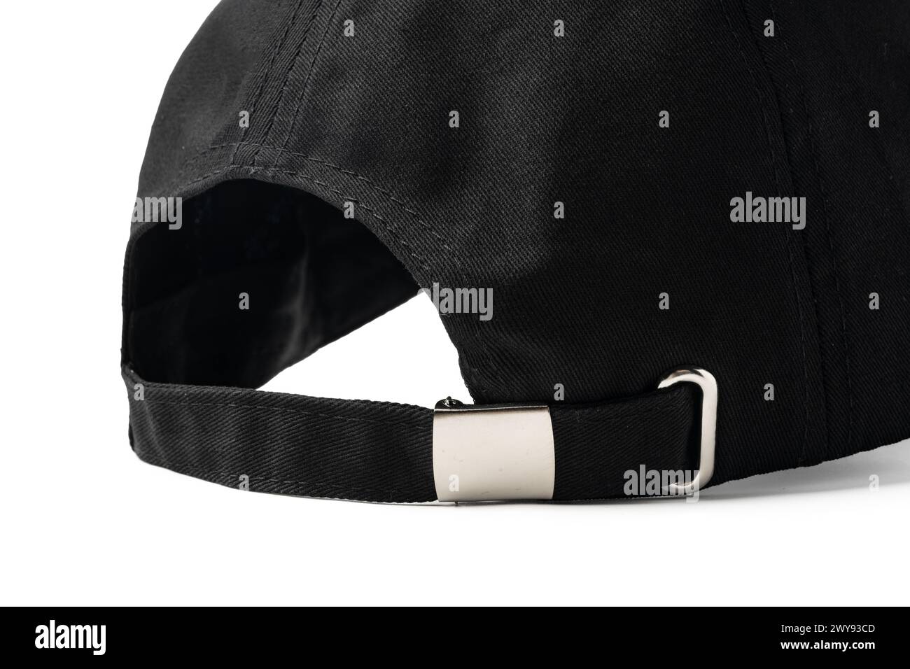 Black Baseball Cap on White Background Stock Photo