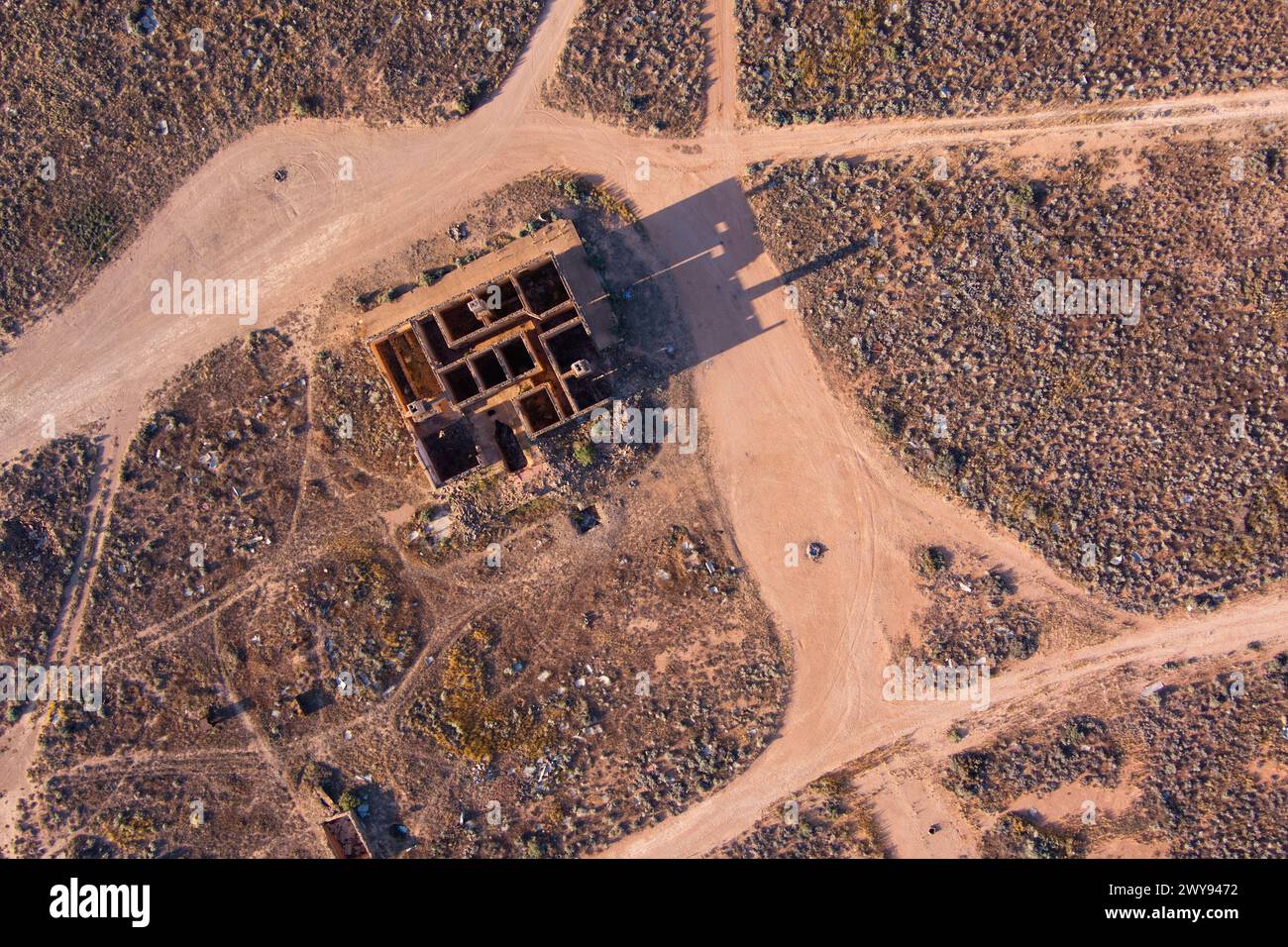 Aerial of former Waukaringa Gold Fields near Yunta South Australia Stock Photo