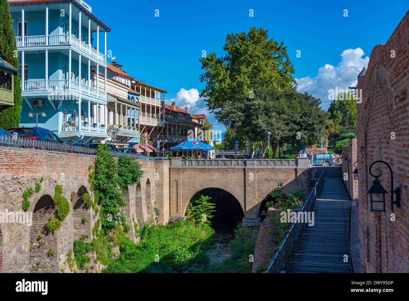 Tbilisi, Georgia, September 10, 2023: Channel passing next to the ...