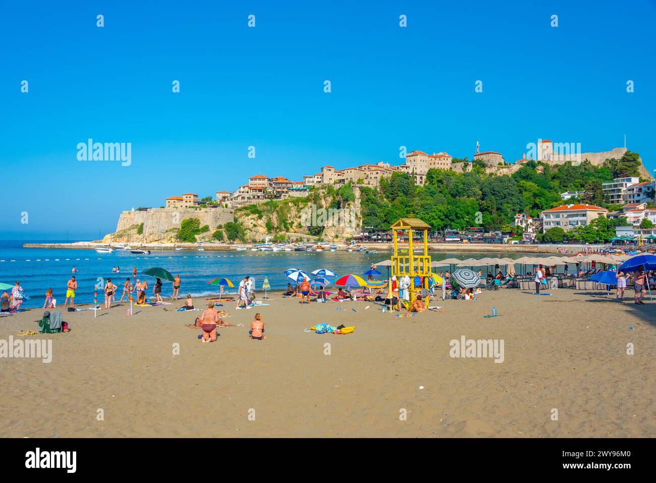Ulcinj Montenegro July 7 2023 Summer Day At A Beach In Ulcinj ulcinj-montenegro-july-7-2023-summer-day-at-a-beach-in-ulcinj
