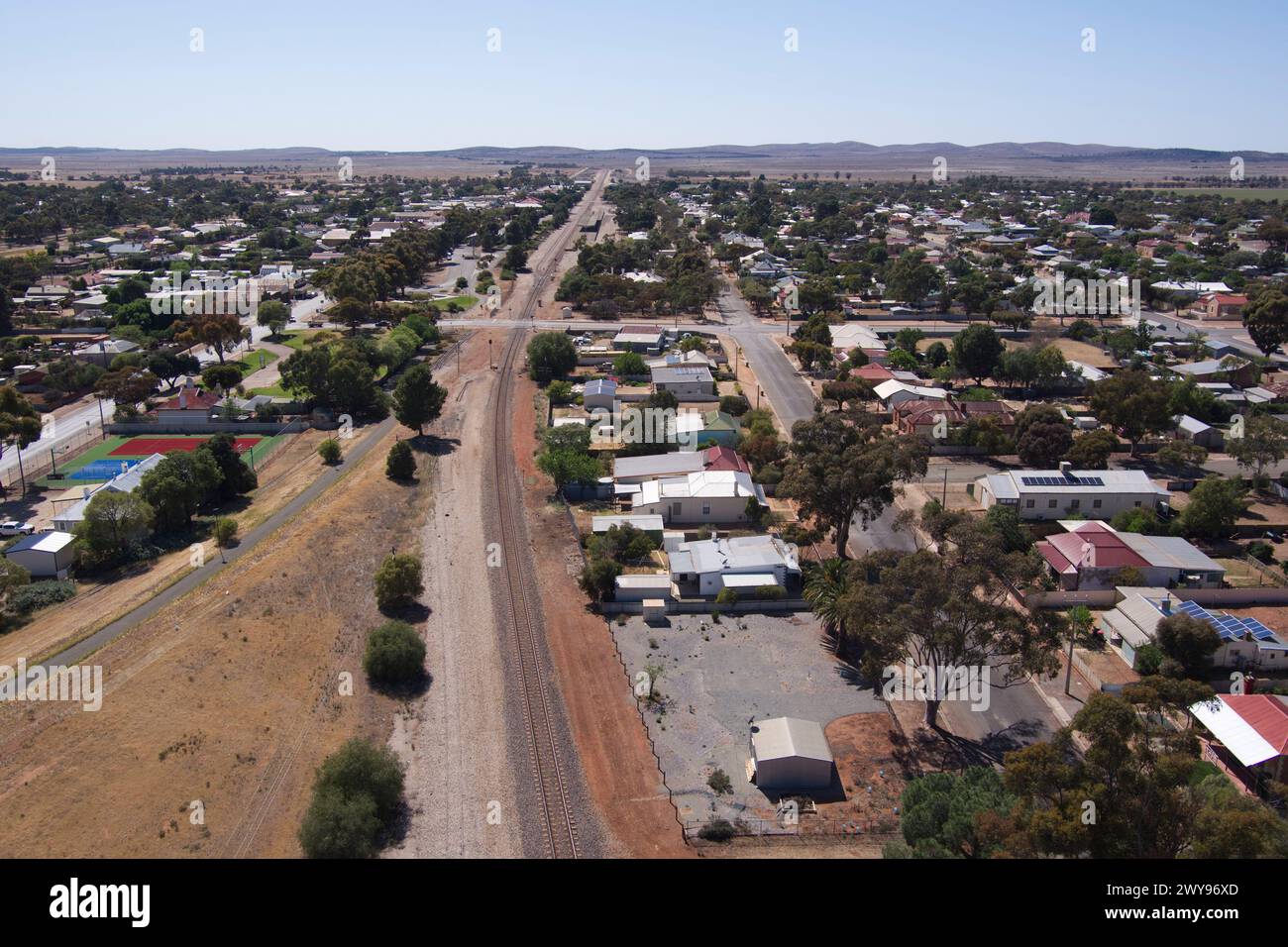 Aerial of Peterbrough in South Australia Stock Photo
