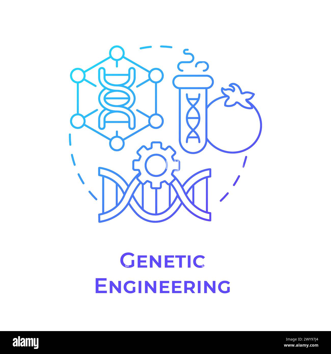 Genetic engineering blue gradient concept icon Stock Vector