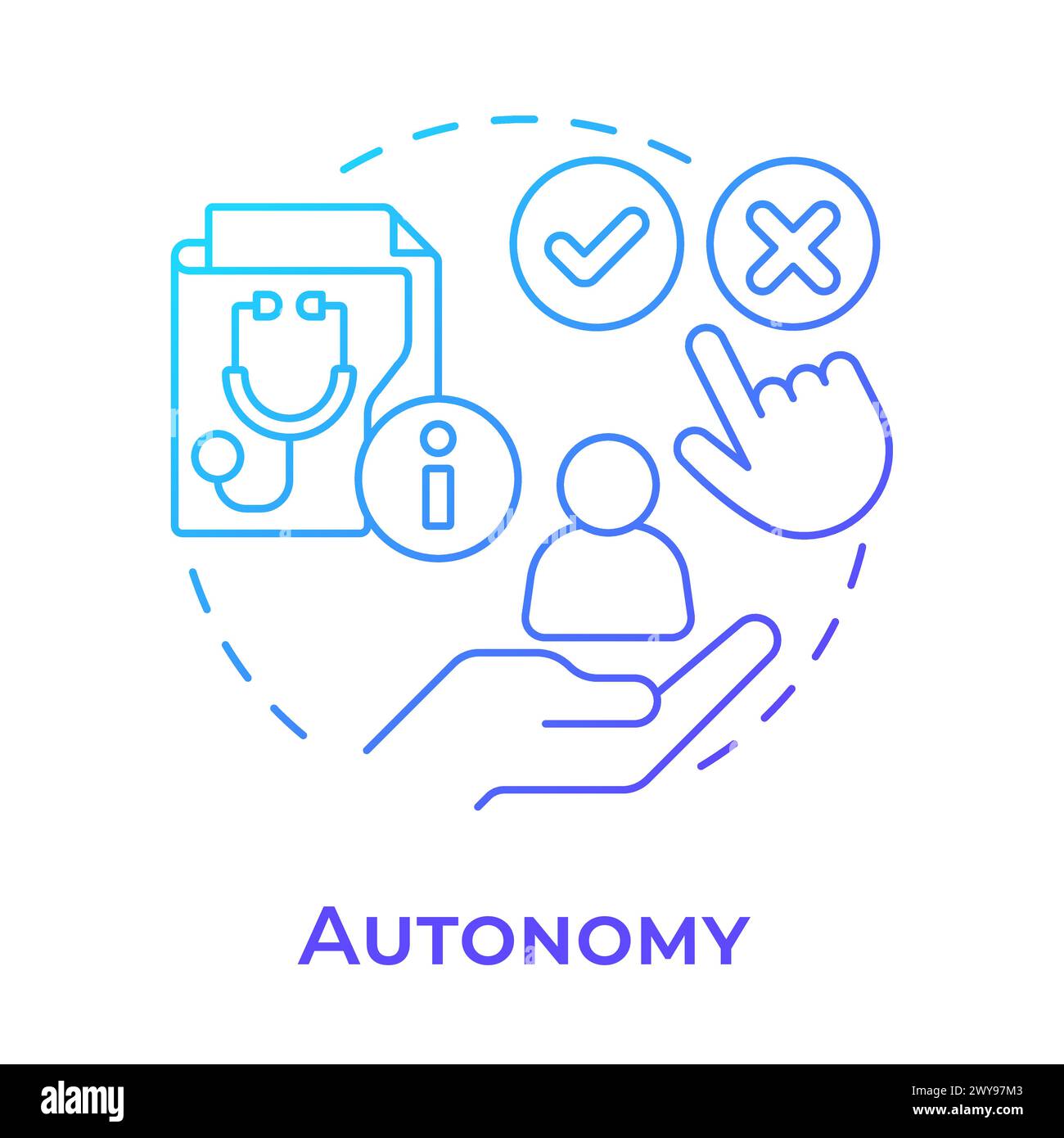 Autonomy Blue Gradient Concept Icon Stock Vector Image Art Alamy