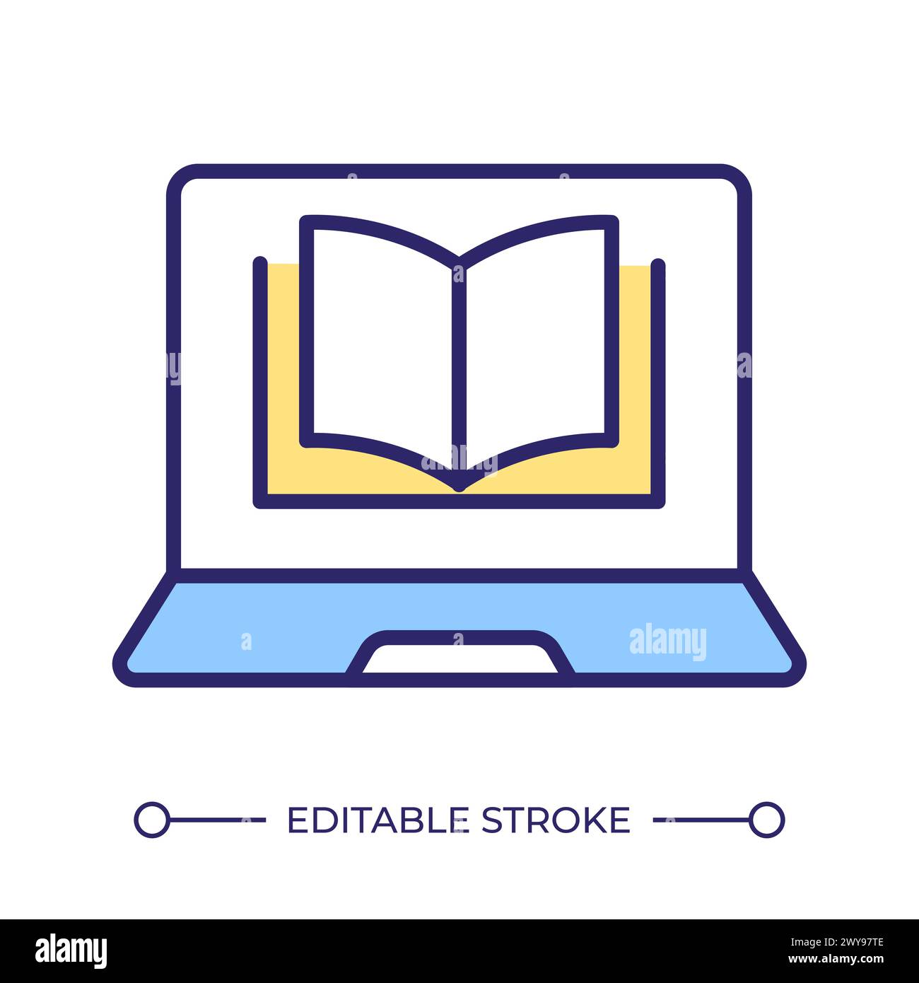 Digital book catalog RGB color icon Stock Vector