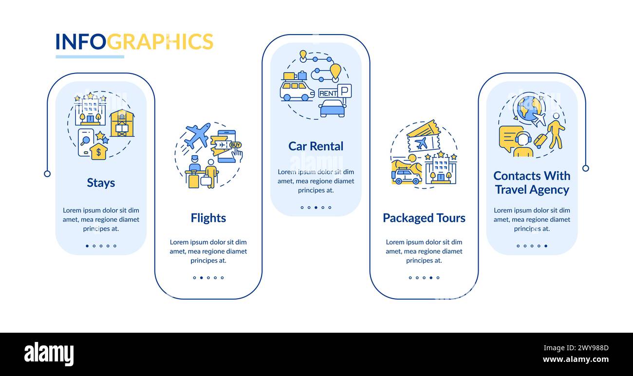 Travel services blue rectangle infographic template Stock Vector Image ...
