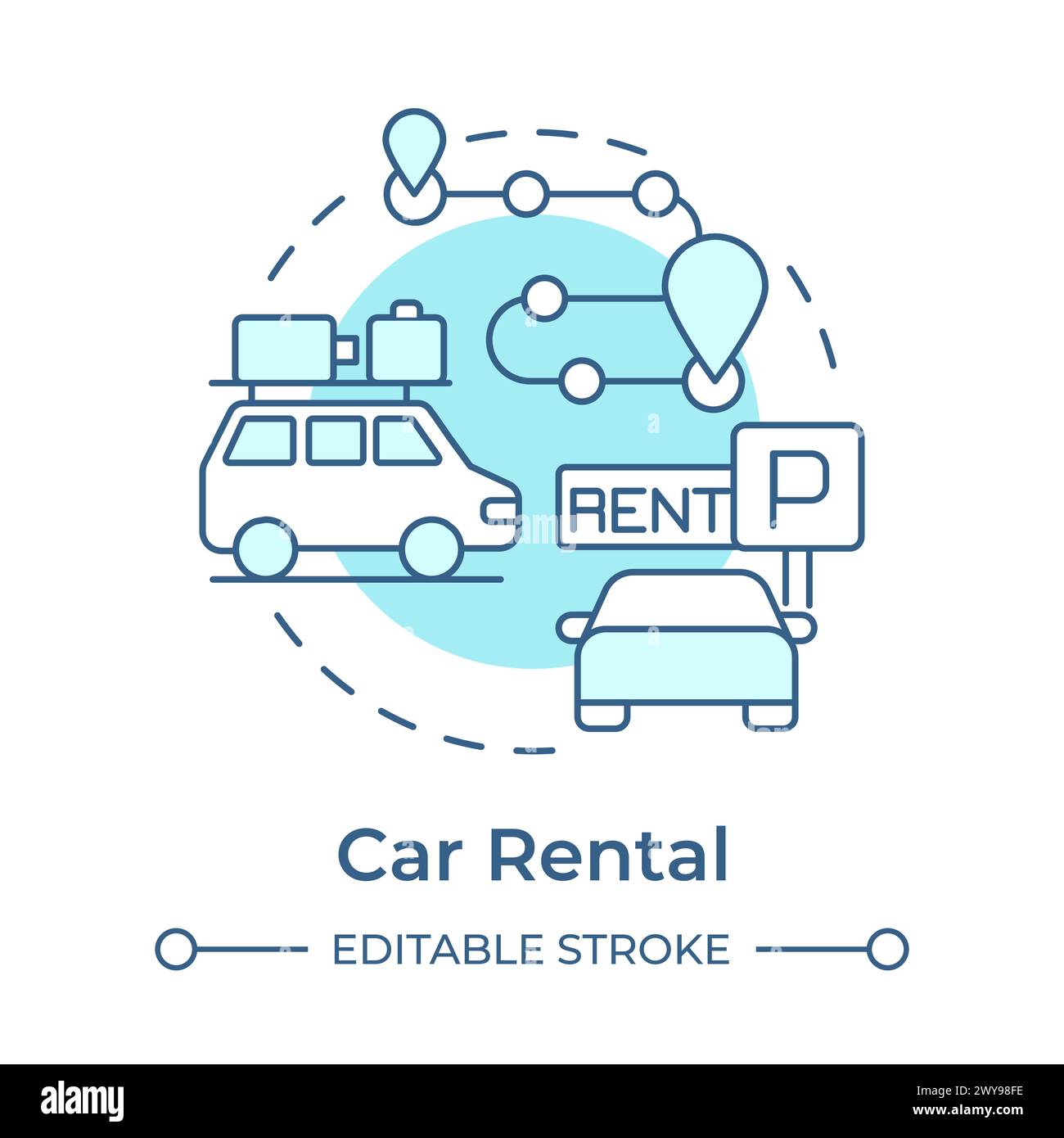 Car rental soft blue concept icon Stock Vector Image & Art - Alamy