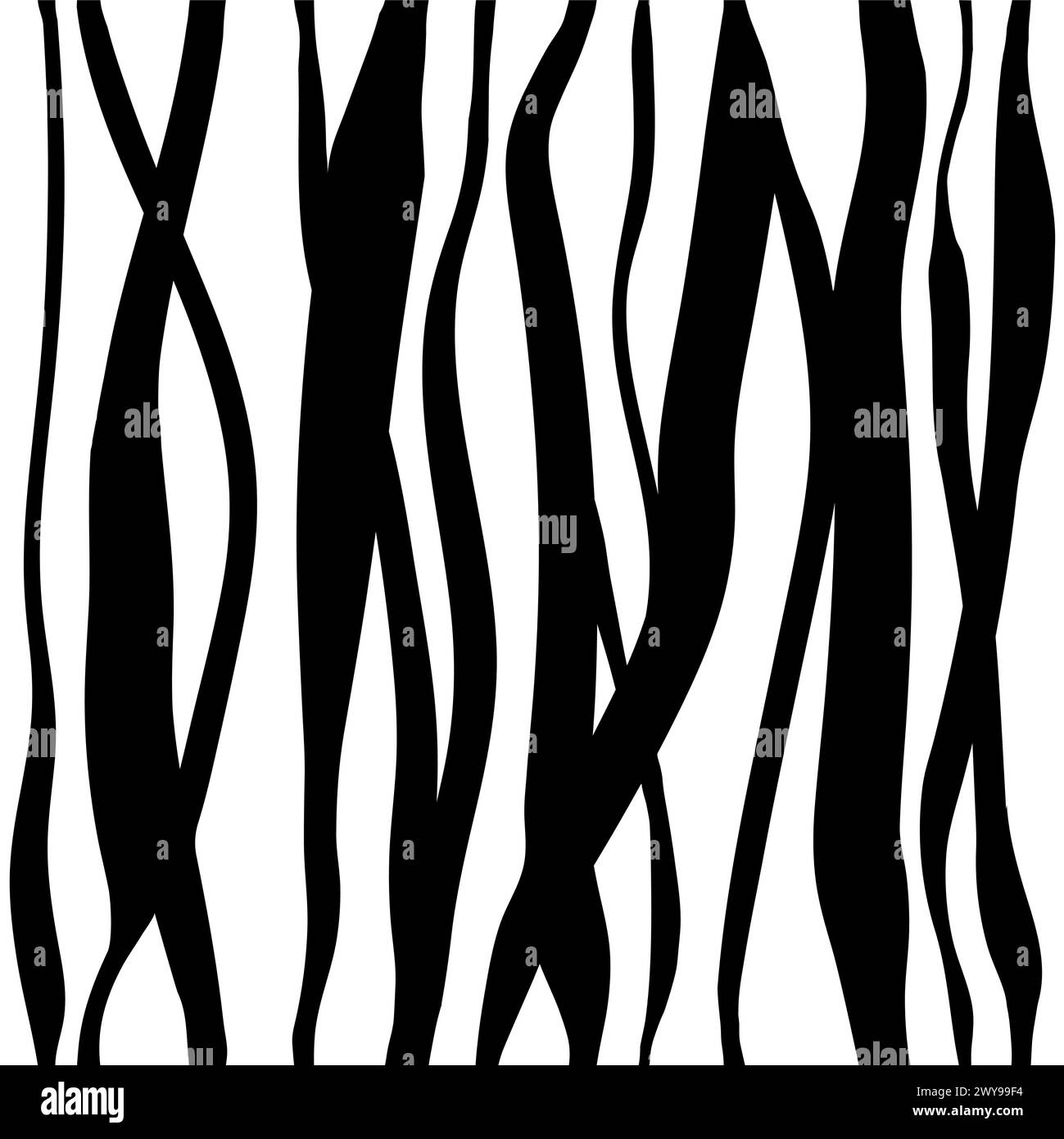 A vibrant graphic background with inky intersecting stripes. Abstract monochrome black and white shapes and lines. Modern vector template for brochure cover design. Hand drawing Stock Vector