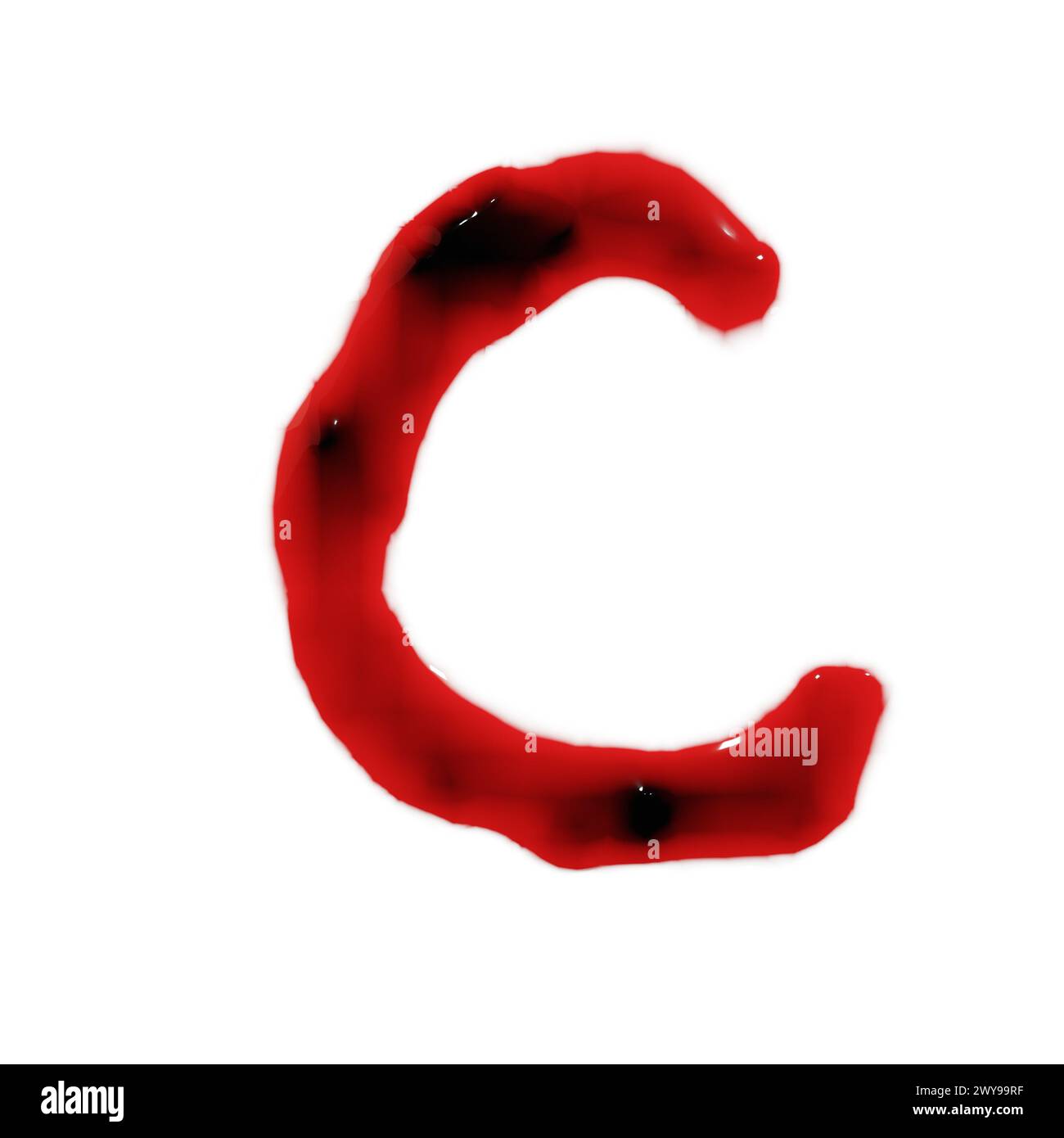 Isolated On White 3d Render Of Blood Red Wine Liquid Small Letter Isolated on white 3d render of blood red wine liquid small letter