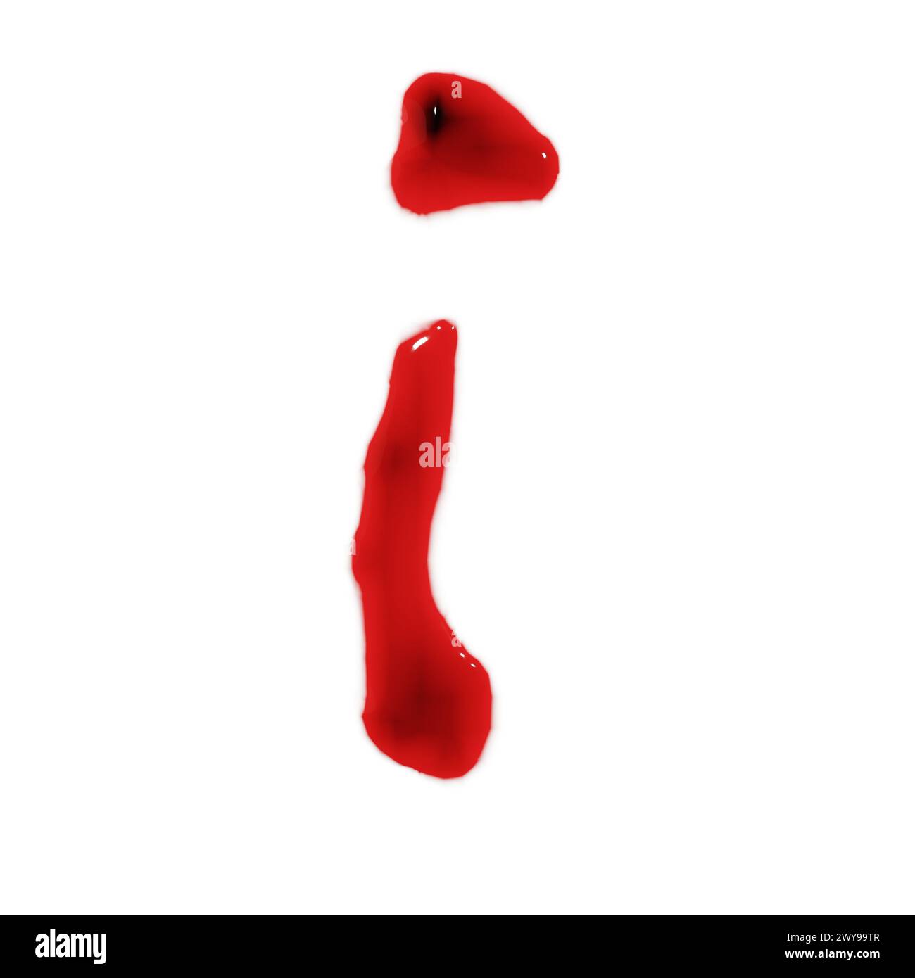 Isolated On White 3d Render Of Blood Red Wine Liquid Small Letter Isolated on white 3d render of blood red wine liquid small letter
