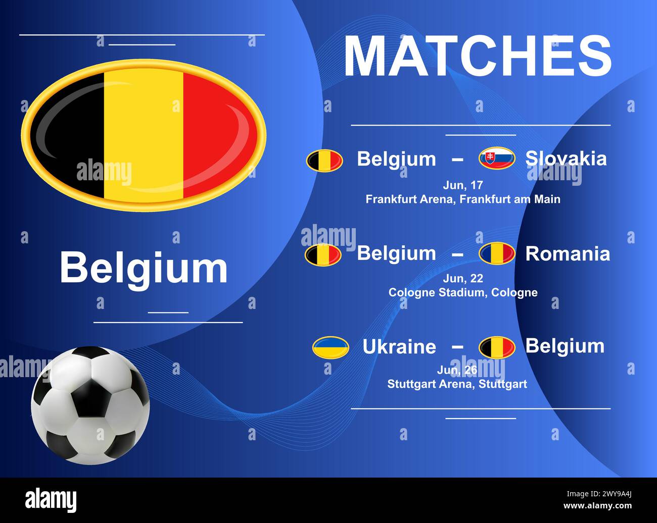 Schedule of matches of the Belgium national team at the final stage of