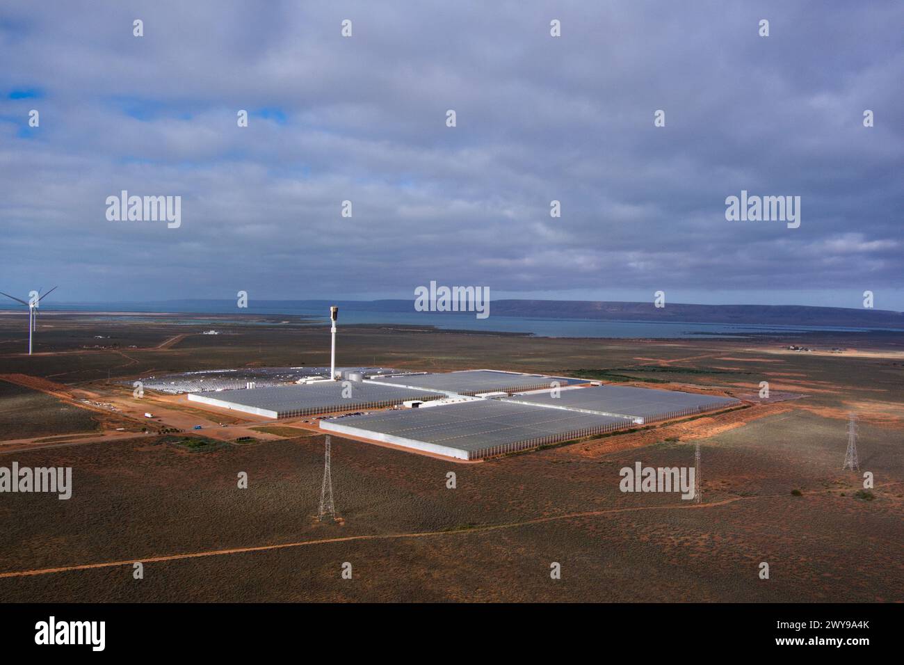 Aerial of Sundrop Farms Operation at Port Augusta South Australia Stock Photo